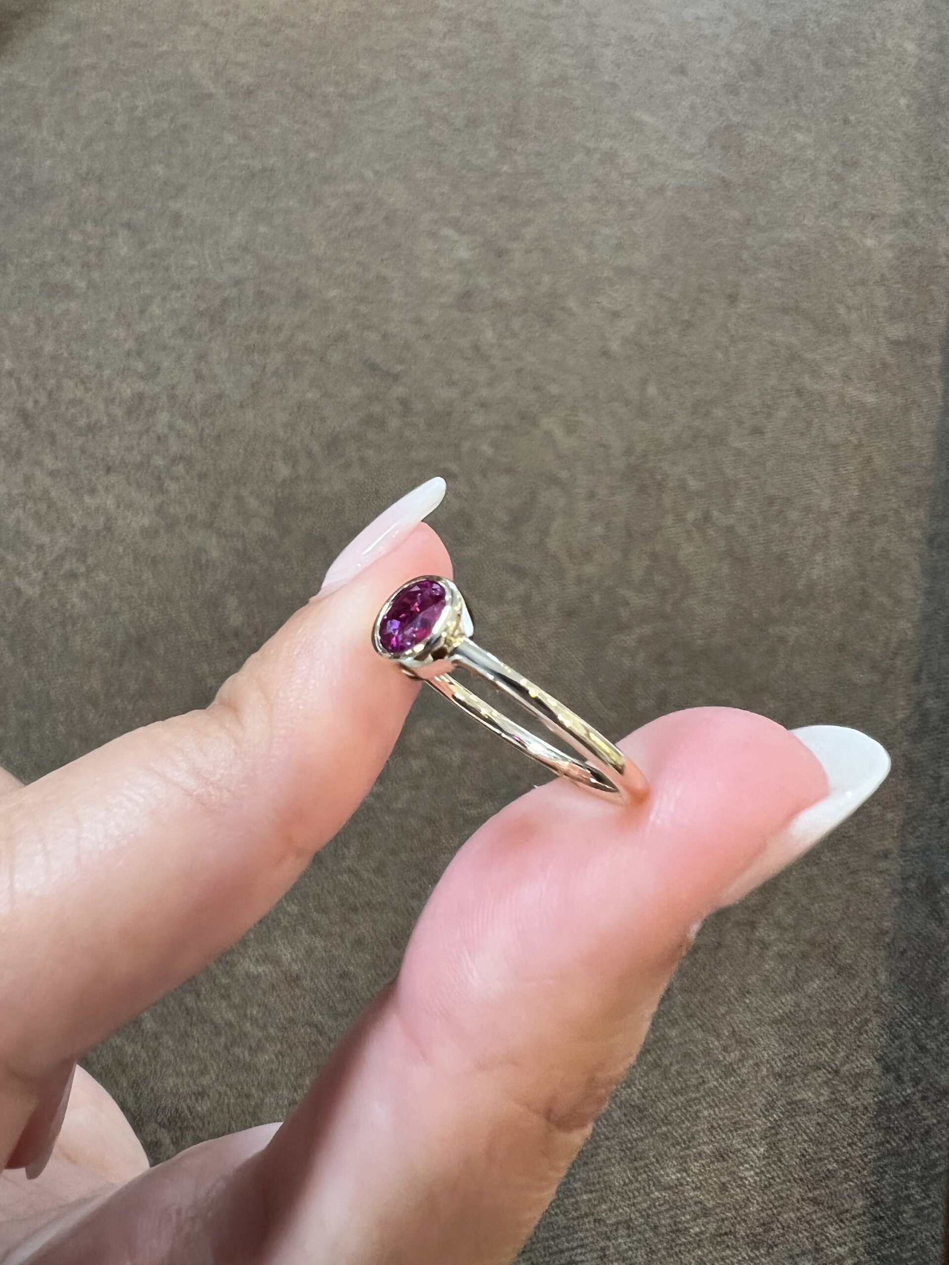 14k Yellow Gold Genuine Ruby Bezel Set Ring - Image 4