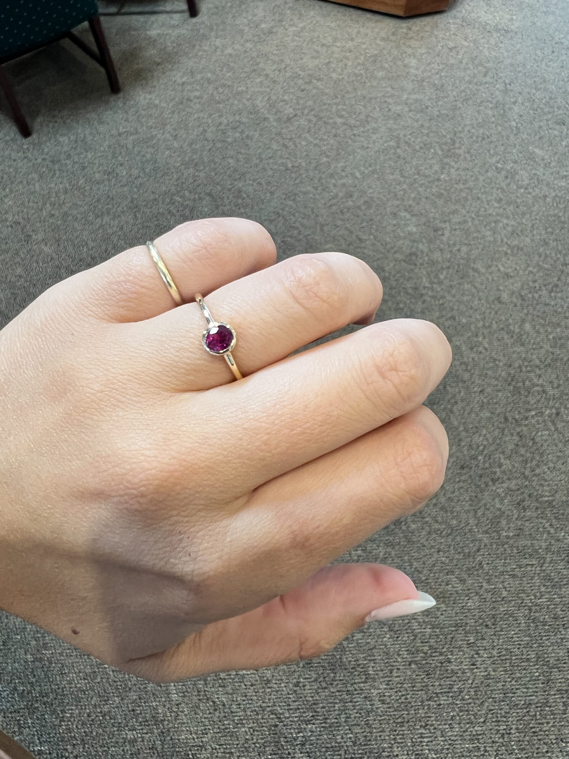 14k Yellow Gold Genuine Ruby Bezel Set Ring - Image 12