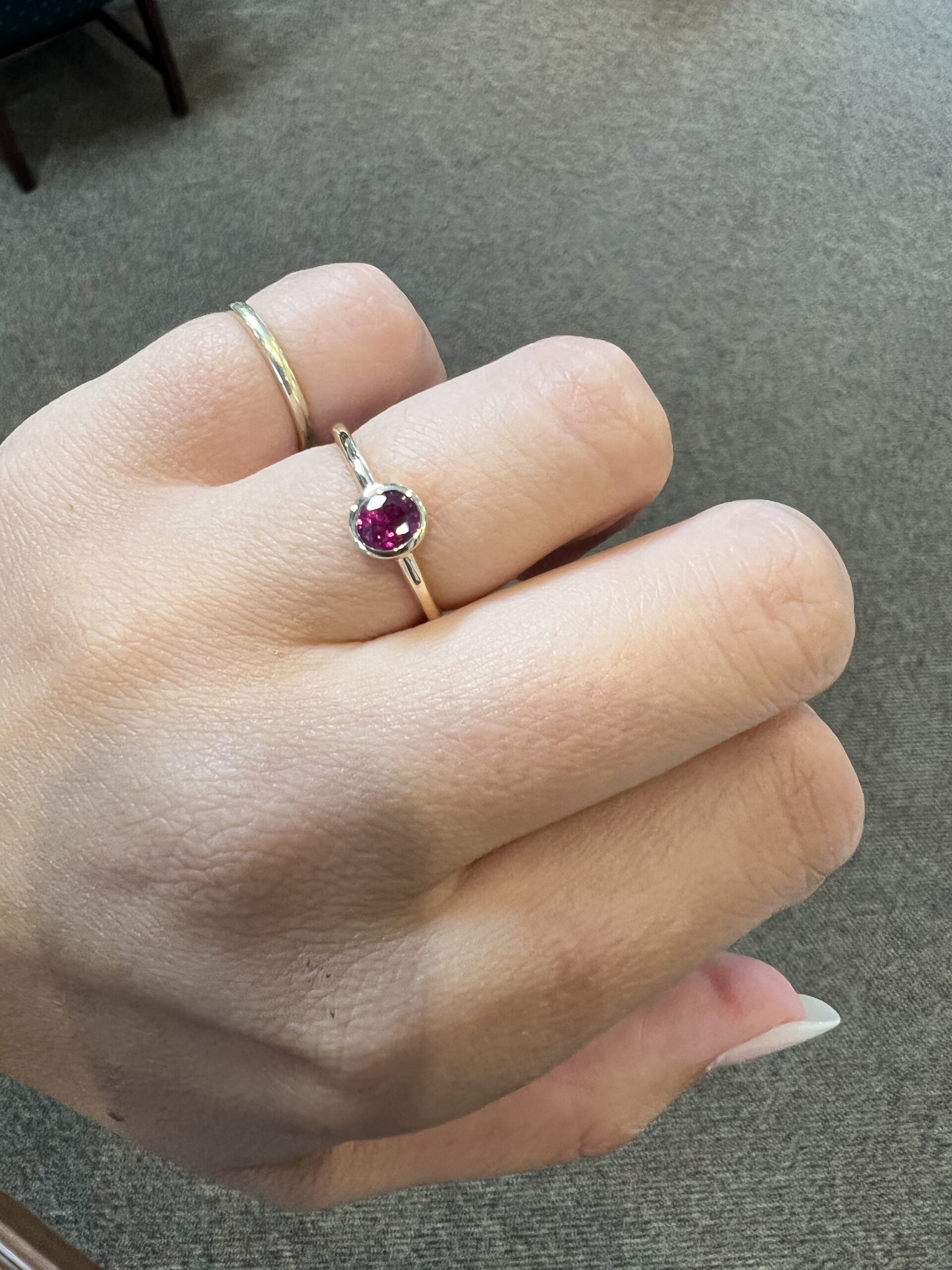 14k Yellow Gold Genuine Ruby Bezel Set Ring - Image 13