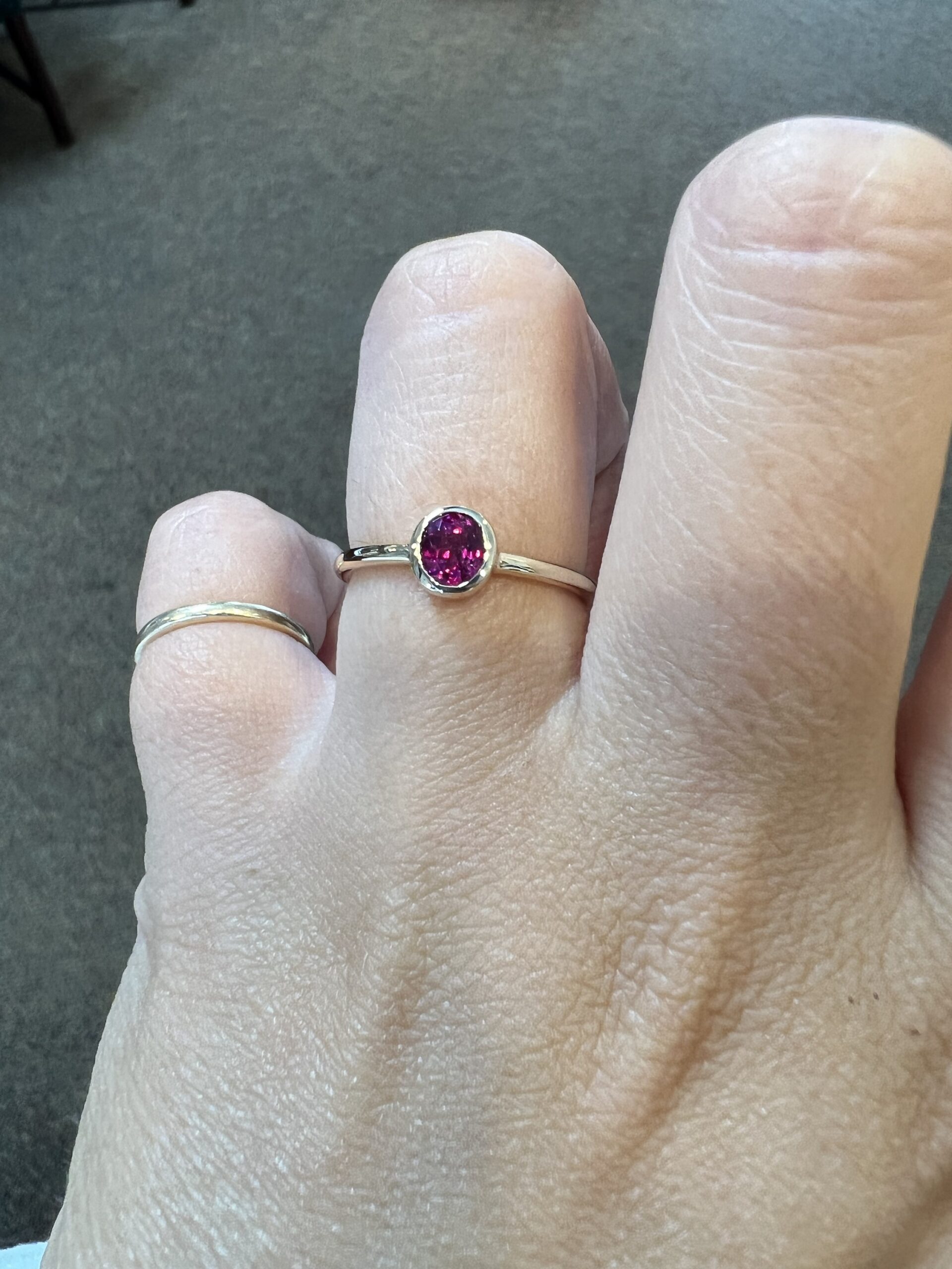 14k Yellow Gold Genuine Ruby Bezel Set Ring - Image 16