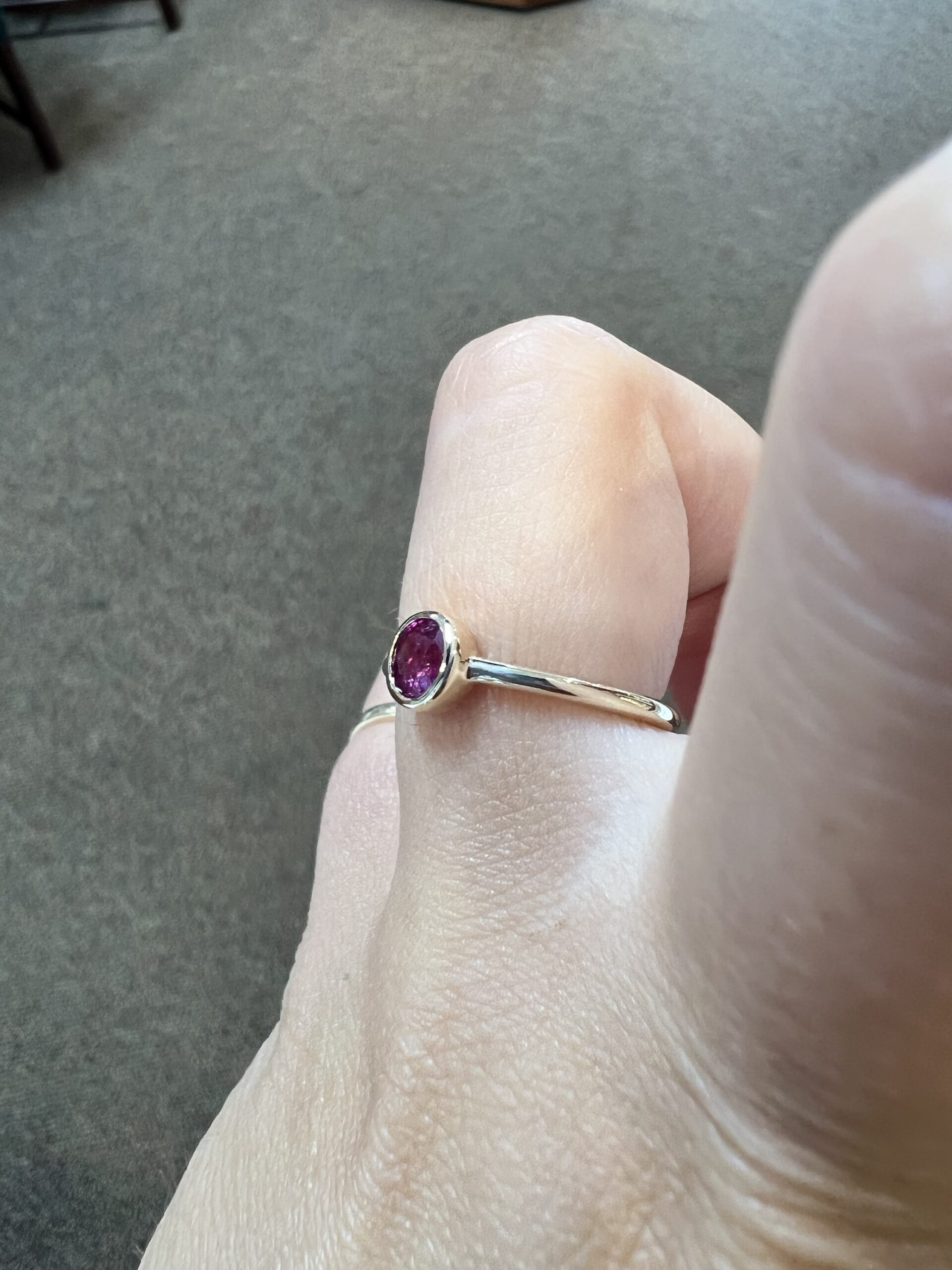 14k Yellow Gold Genuine Ruby Bezel Set Ring - Image 18