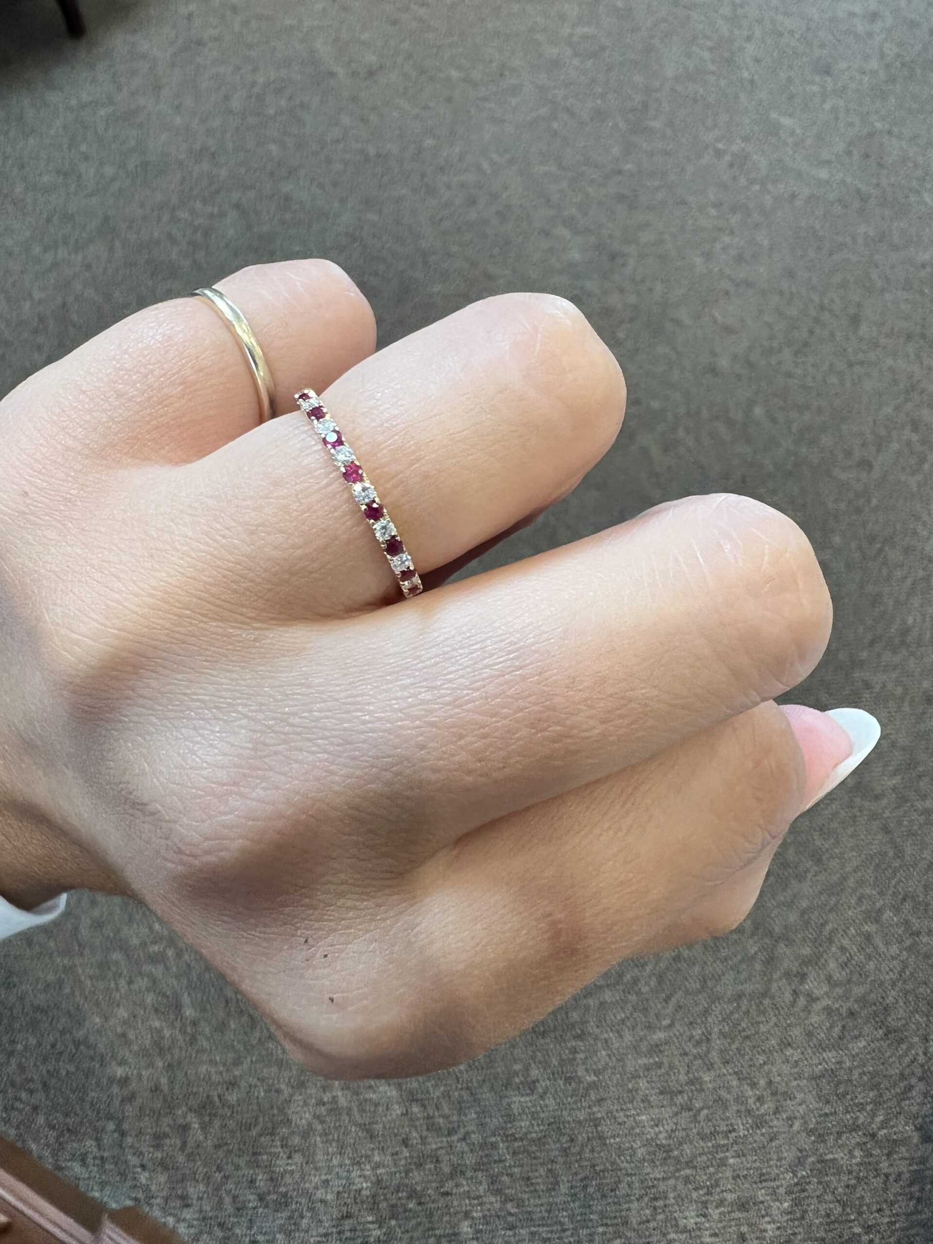 14k Yellow Gold Genuine .28 Cttw Ruby & .18 Cttw Diamond Band - Image 8