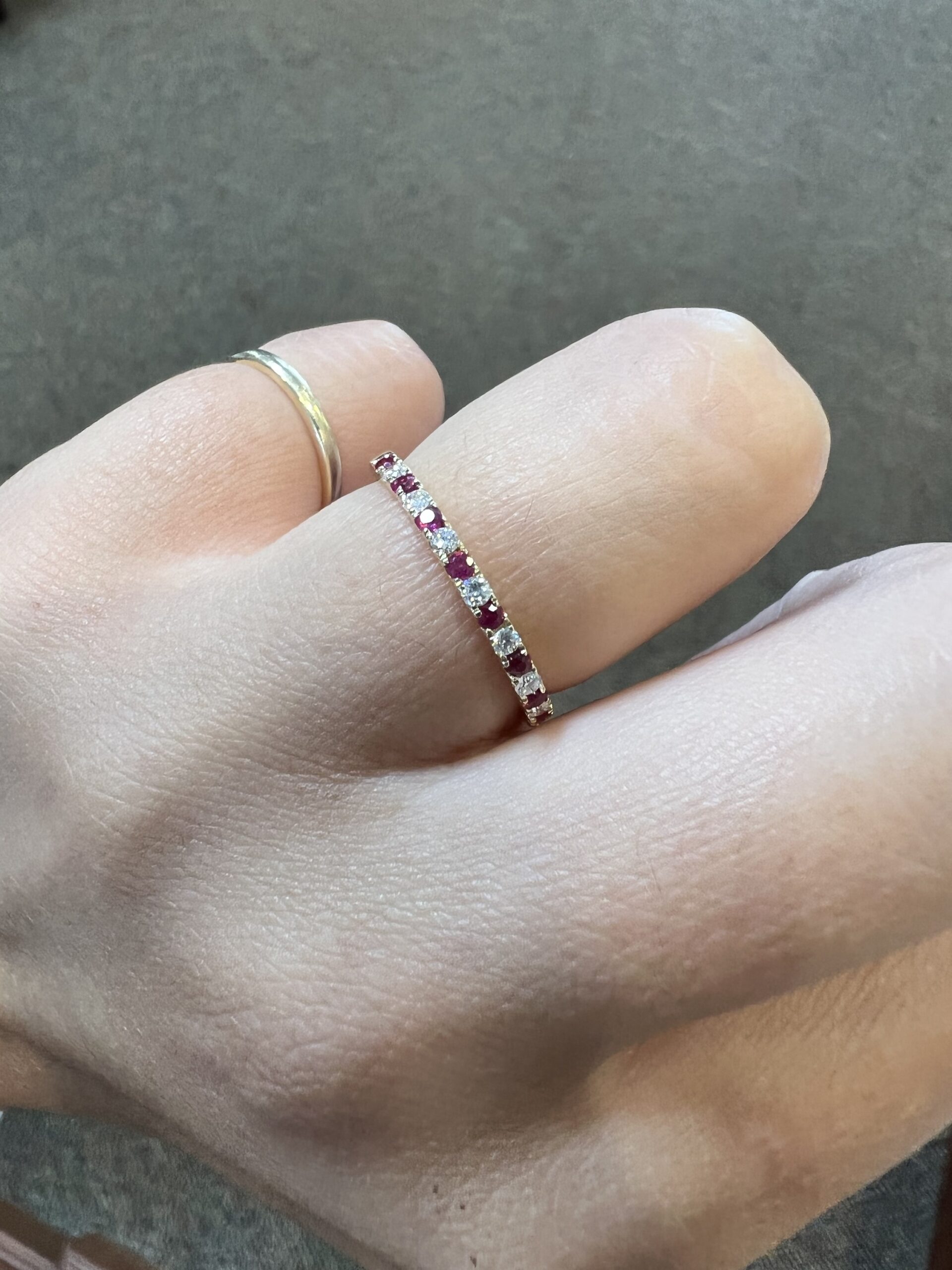 14k Yellow Gold Genuine .28 Cttw Ruby & .18 Cttw Diamond Band - Image 9