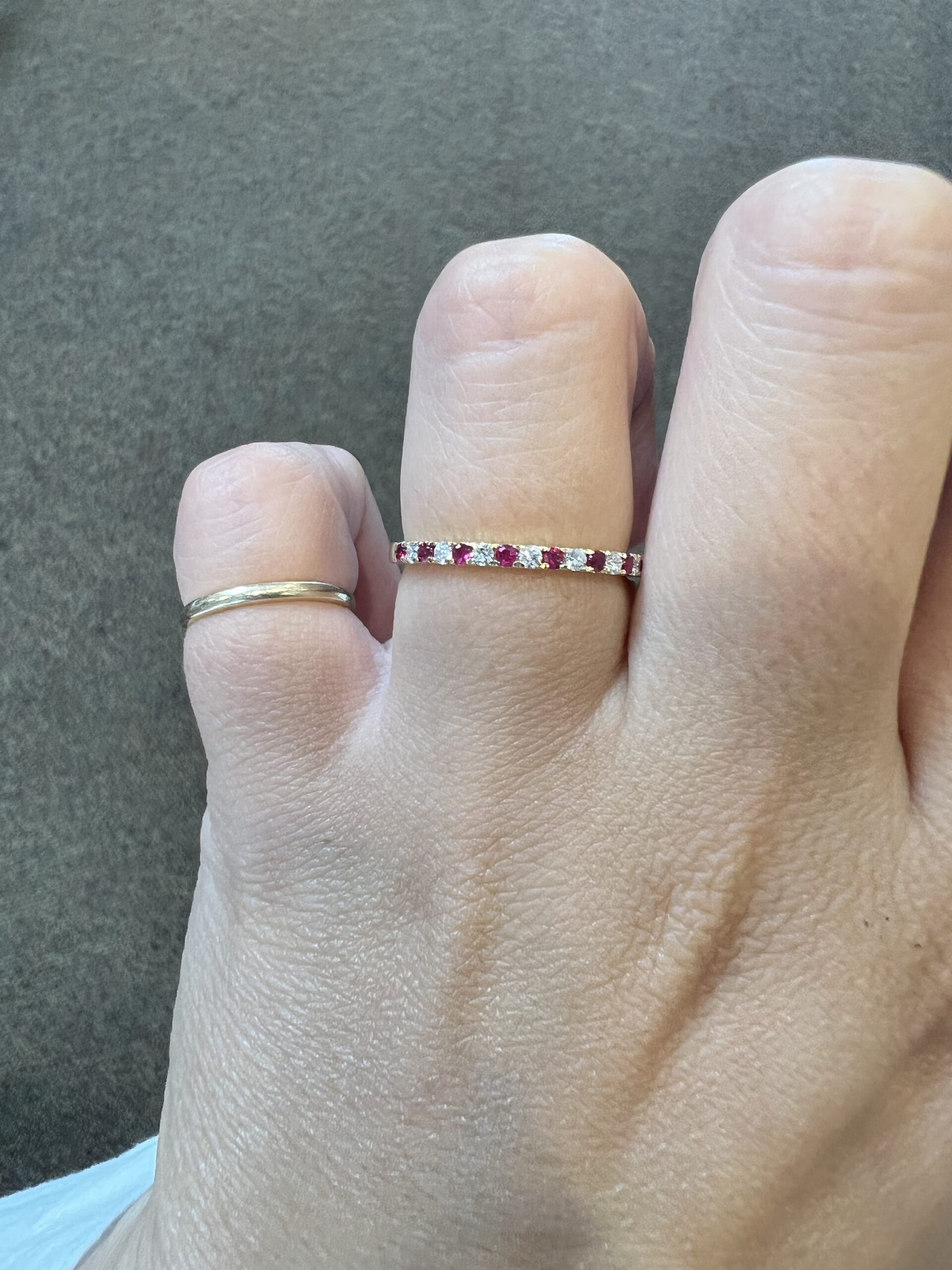 14k Yellow Gold Genuine .28 Cttw Ruby & .18 Cttw Diamond Band - Image 10