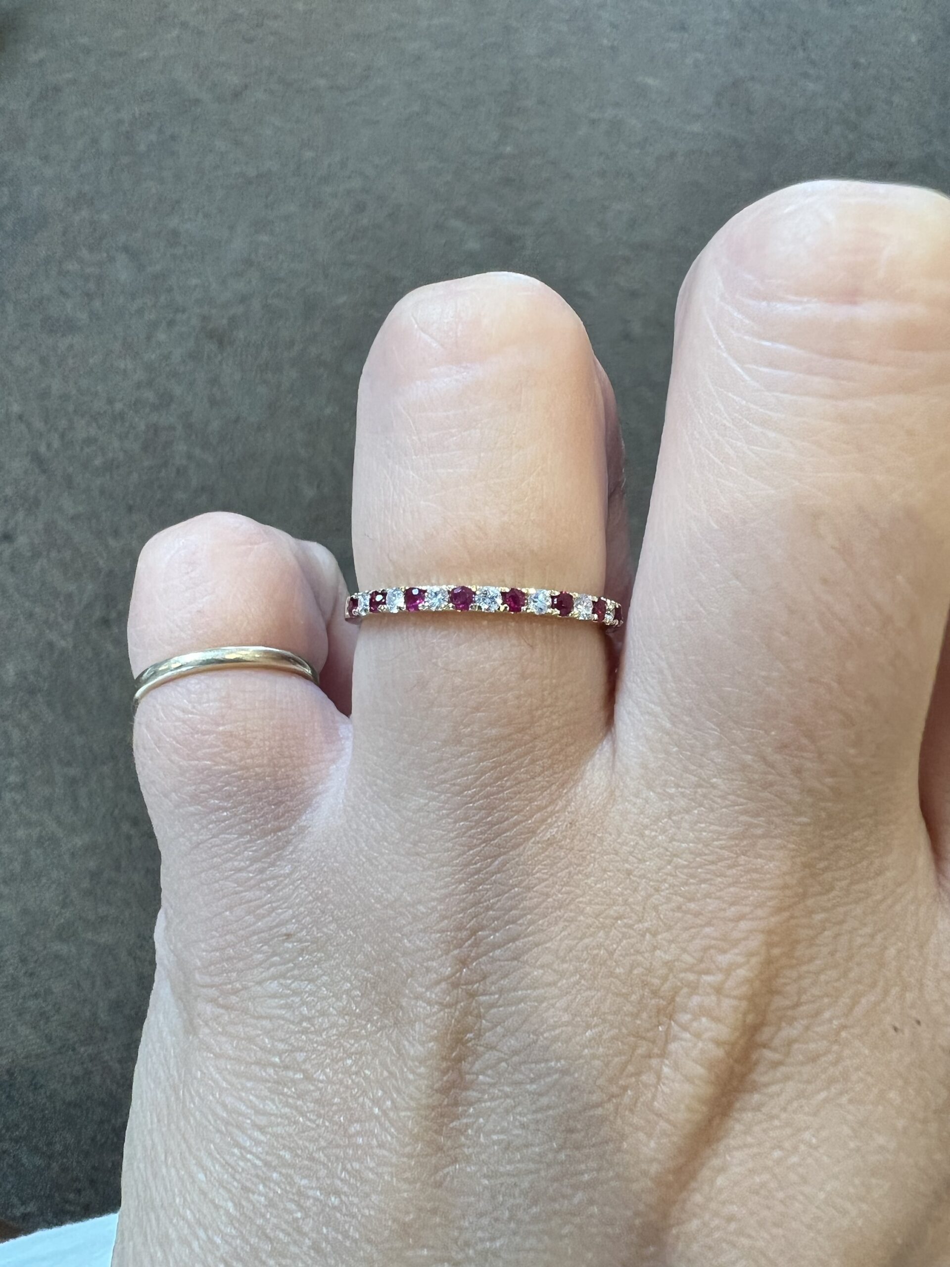 14k Yellow Gold Genuine .28 Cttw Ruby & .18 Cttw Diamond Band - Image 11