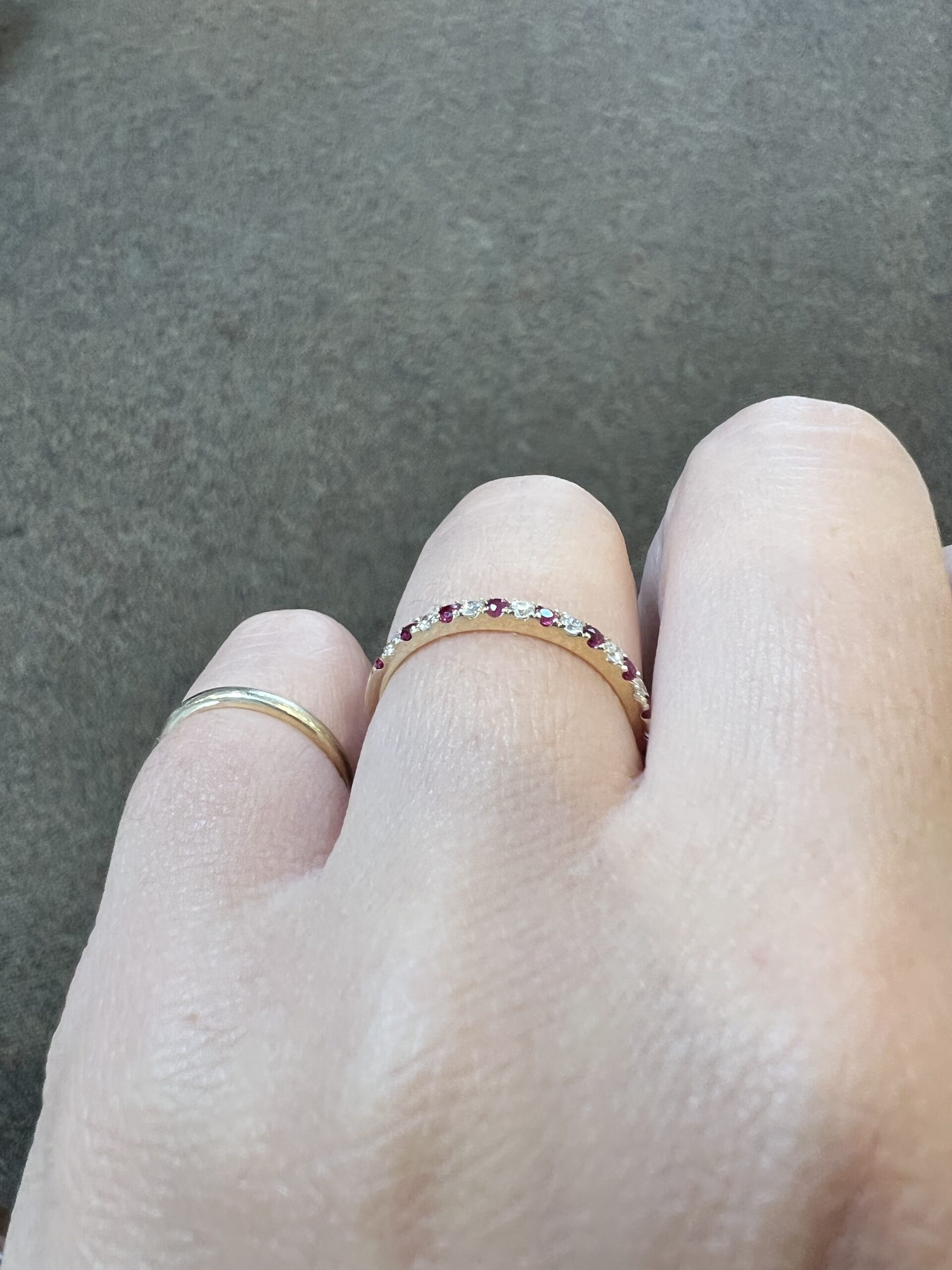 14k Yellow Gold Genuine .28 Cttw Ruby & .18 Cttw Diamond Band - Image 12