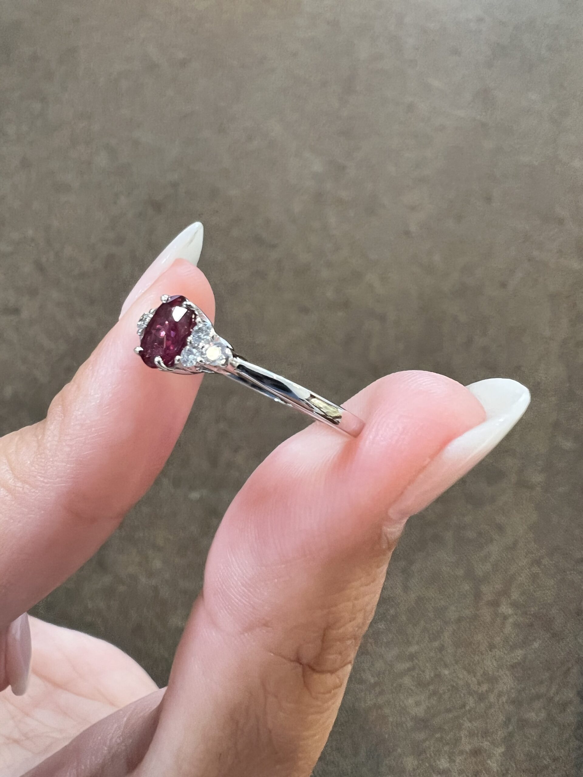 14k White Gold Genuine .64 Cttw Ruby & Diamond Ring - Image 7