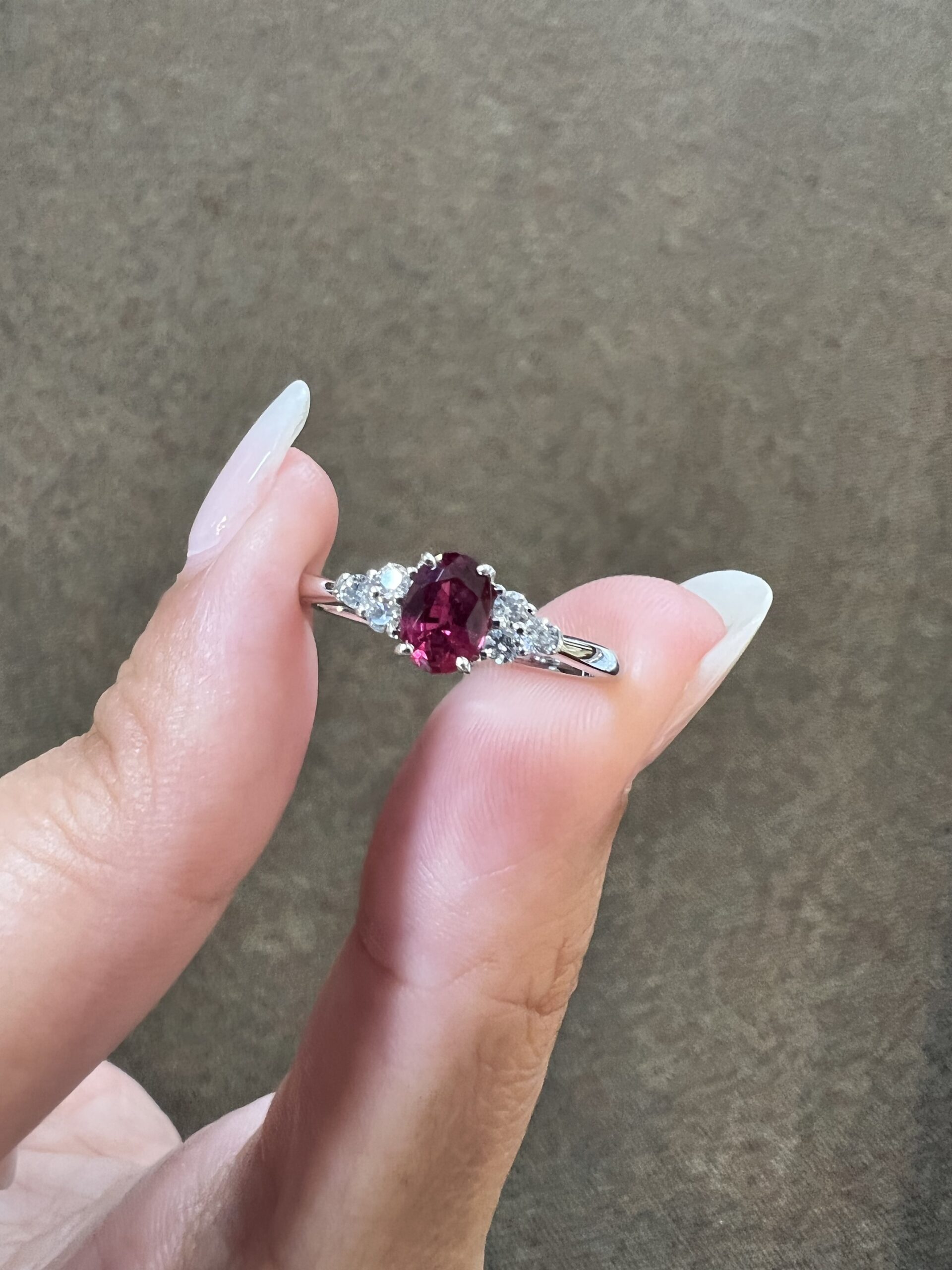 14k White Gold Genuine .64 Cttw Ruby & Diamond Ring - Image 6