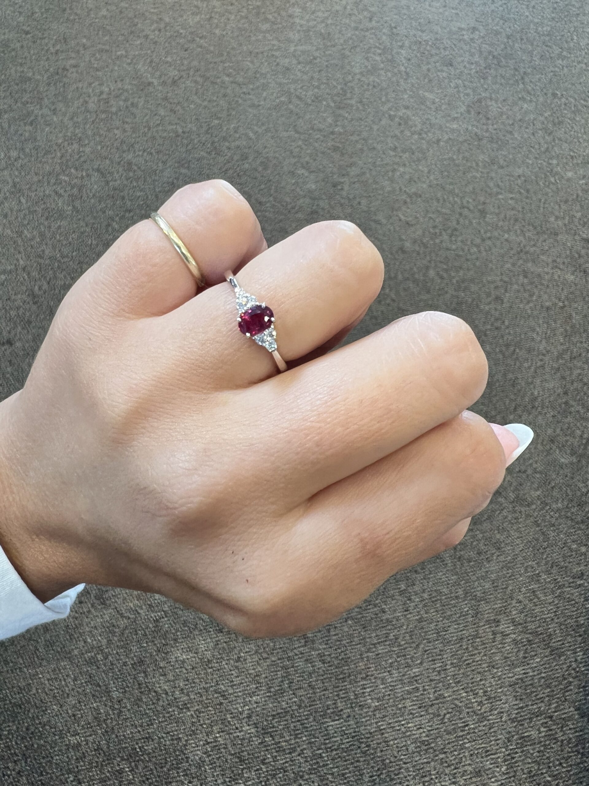 14k White Gold Genuine .64 Cttw Ruby & Diamond Ring - Image 9