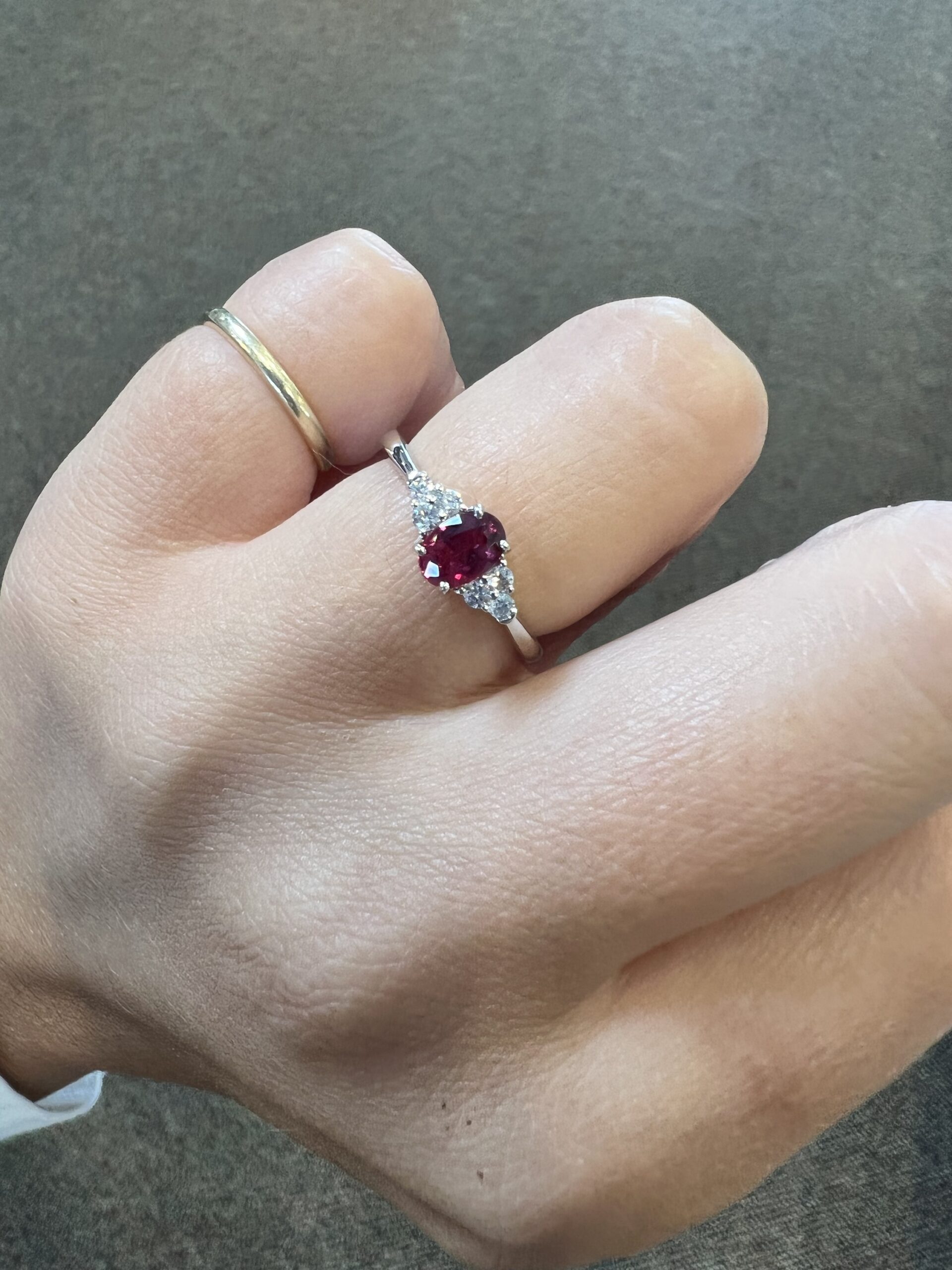 14k White Gold Genuine .64 Cttw Ruby & Diamond Ring - Image 10