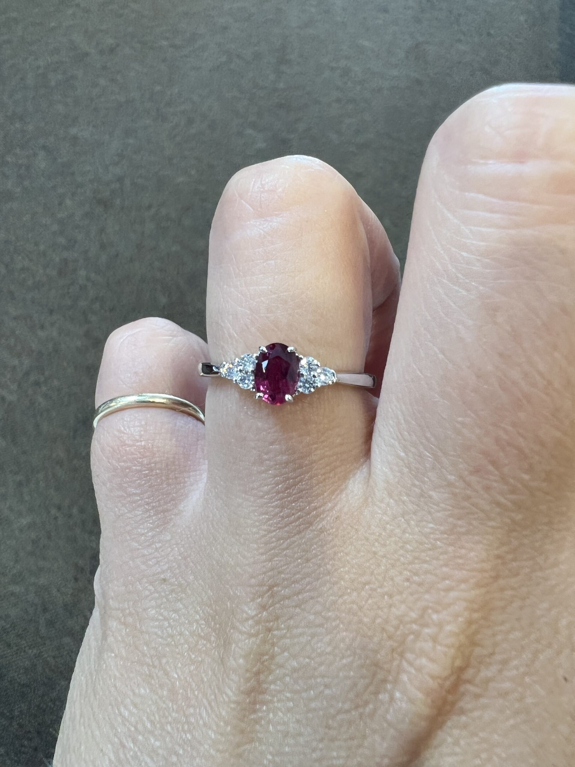 14k White Gold Genuine .64 Cttw Ruby & Diamond Ring - Image 11