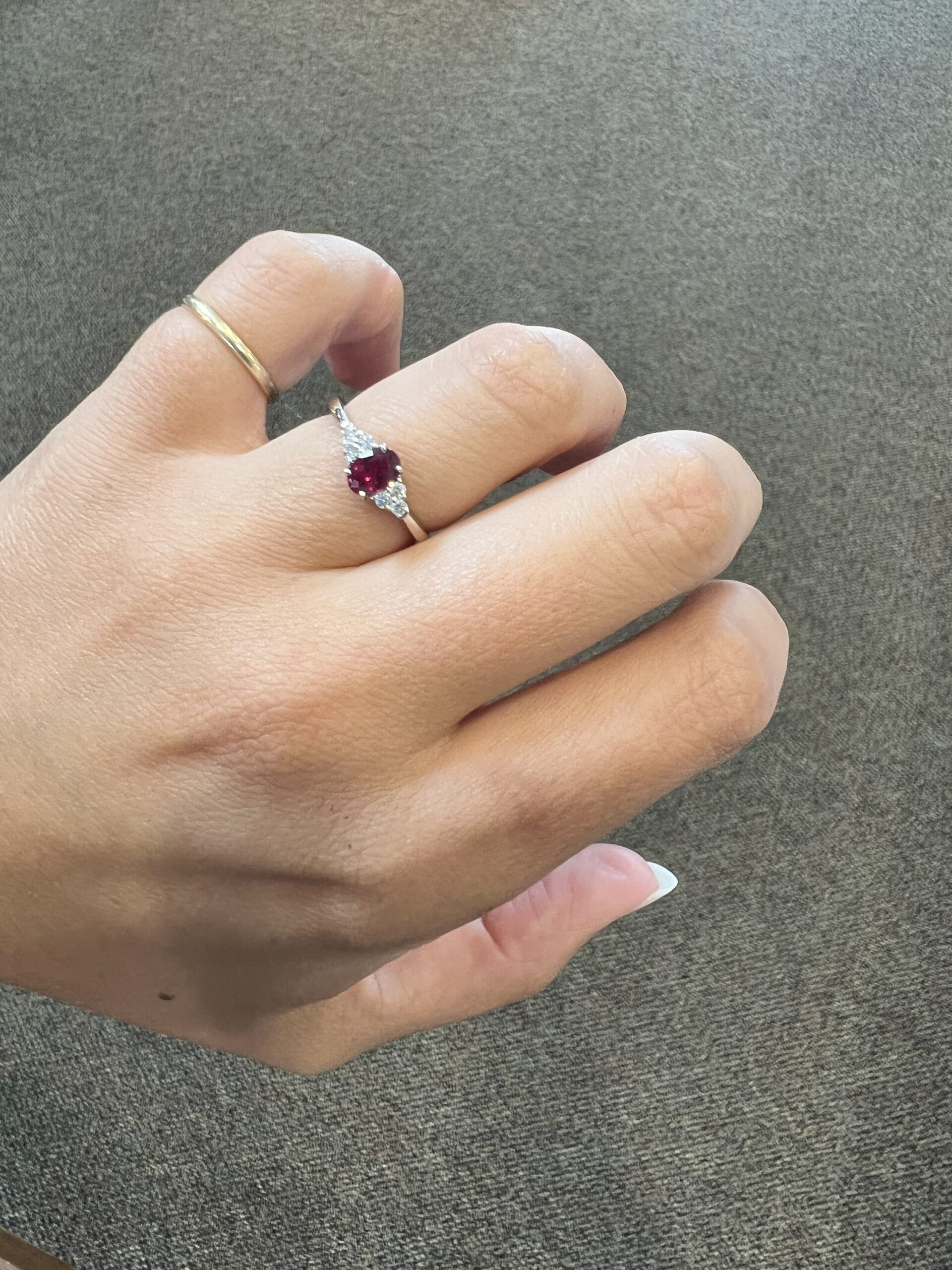 14k White Gold Genuine .64 Cttw Ruby & Diamond Ring - Image 15