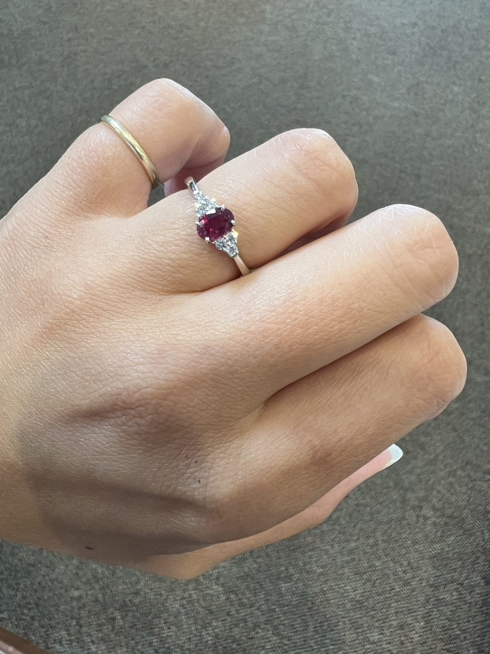 14k White Gold Genuine .64 Cttw Ruby & Diamond Ring - Image 16