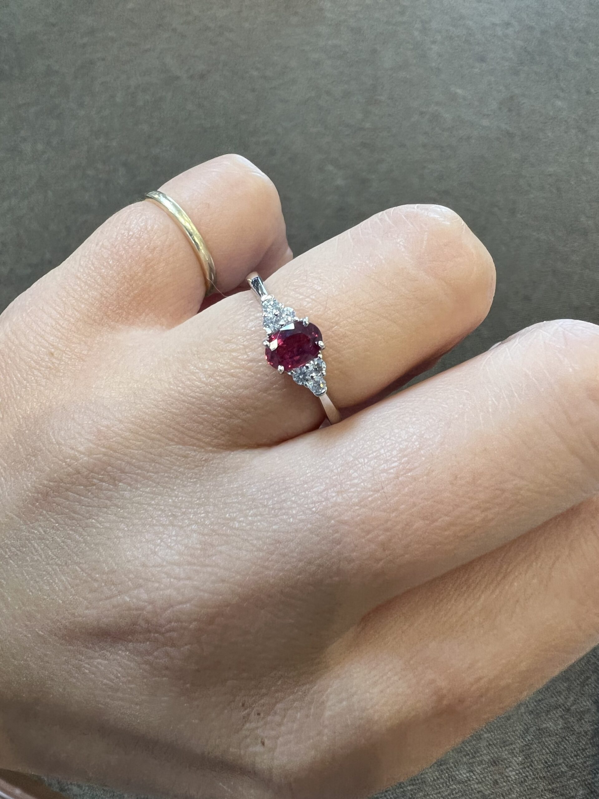14k White Gold Genuine .64 Cttw Ruby & Diamond Ring - Image 17