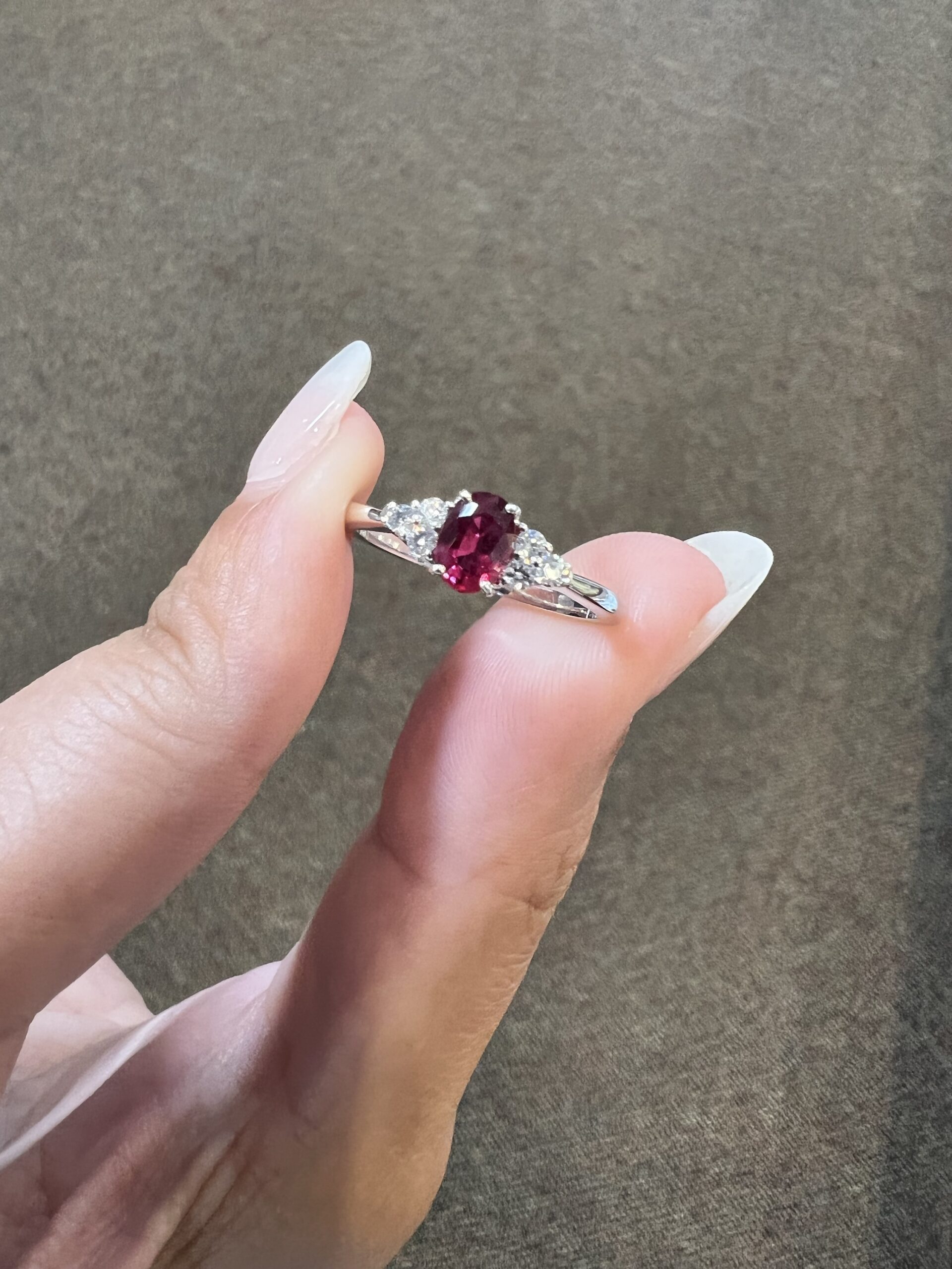Glass Filled Ruby Halo Diamond Birthstone Ring - VGR0138C at Rs 65000 |  रूबी हीरे की अंगूठी in Jaipur | ID: 23755414097