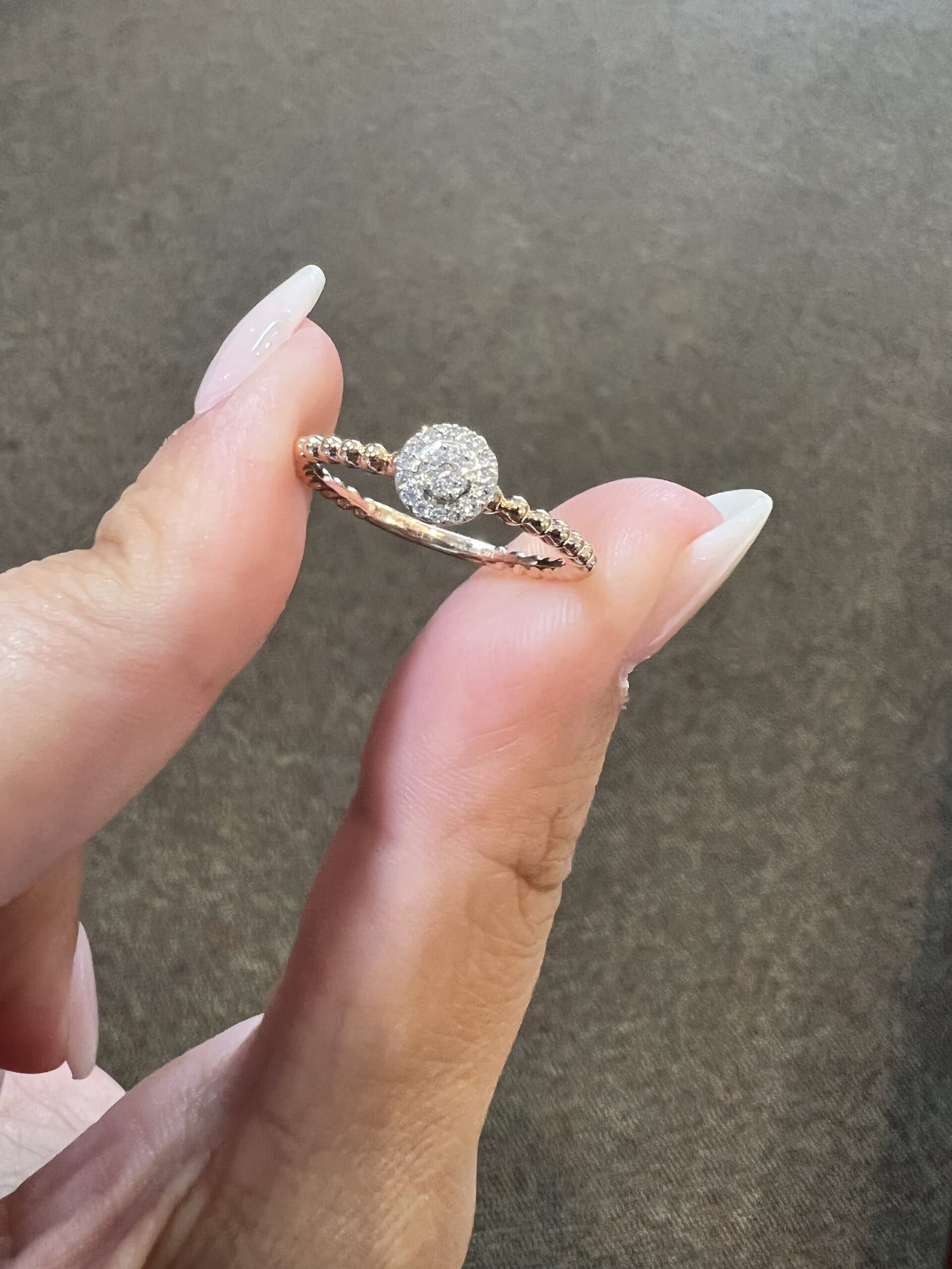 14k Rose Gold Genuine .08 Cttw Round Diamond Cluster Ring - Image 8