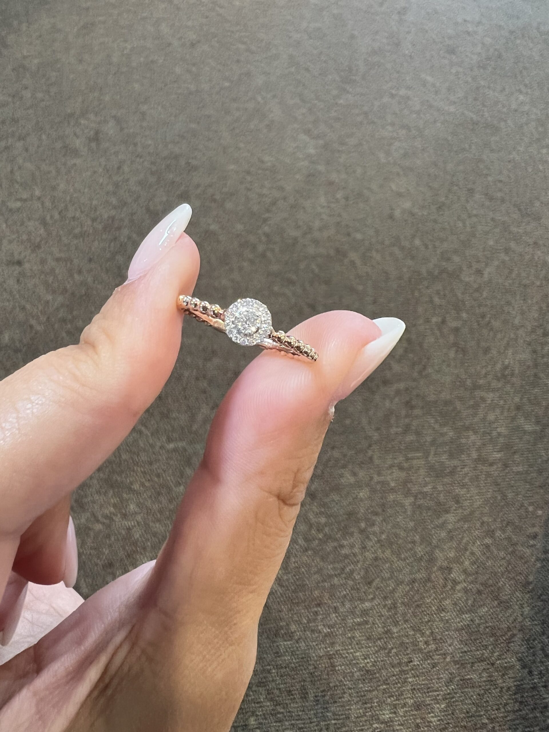 14k Rose Gold Genuine .08 Cttw Round Diamond Cluster Ring - Image 9