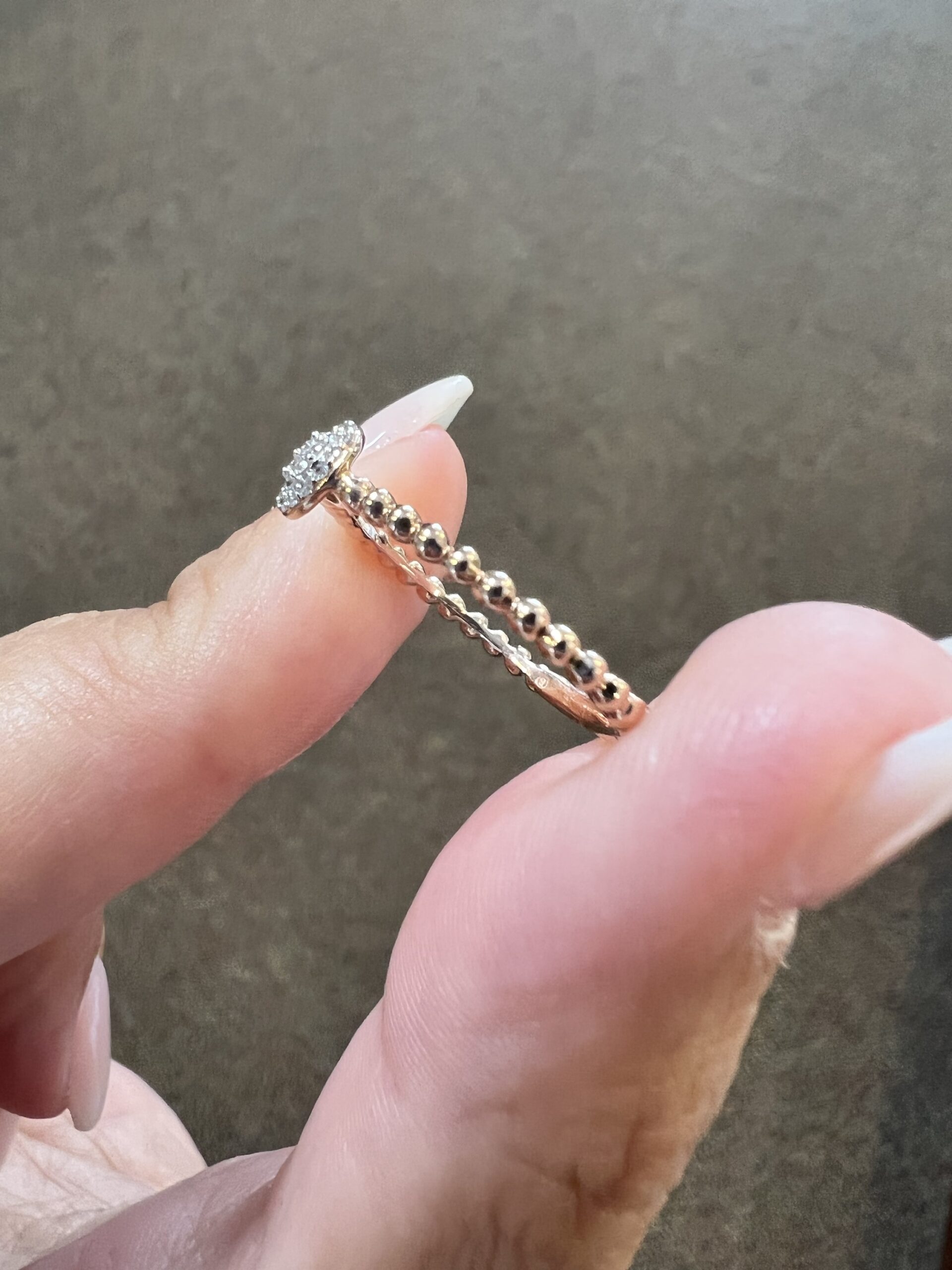 14k Rose Gold Genuine .08 Cttw Round Diamond Cluster Ring - Image 10