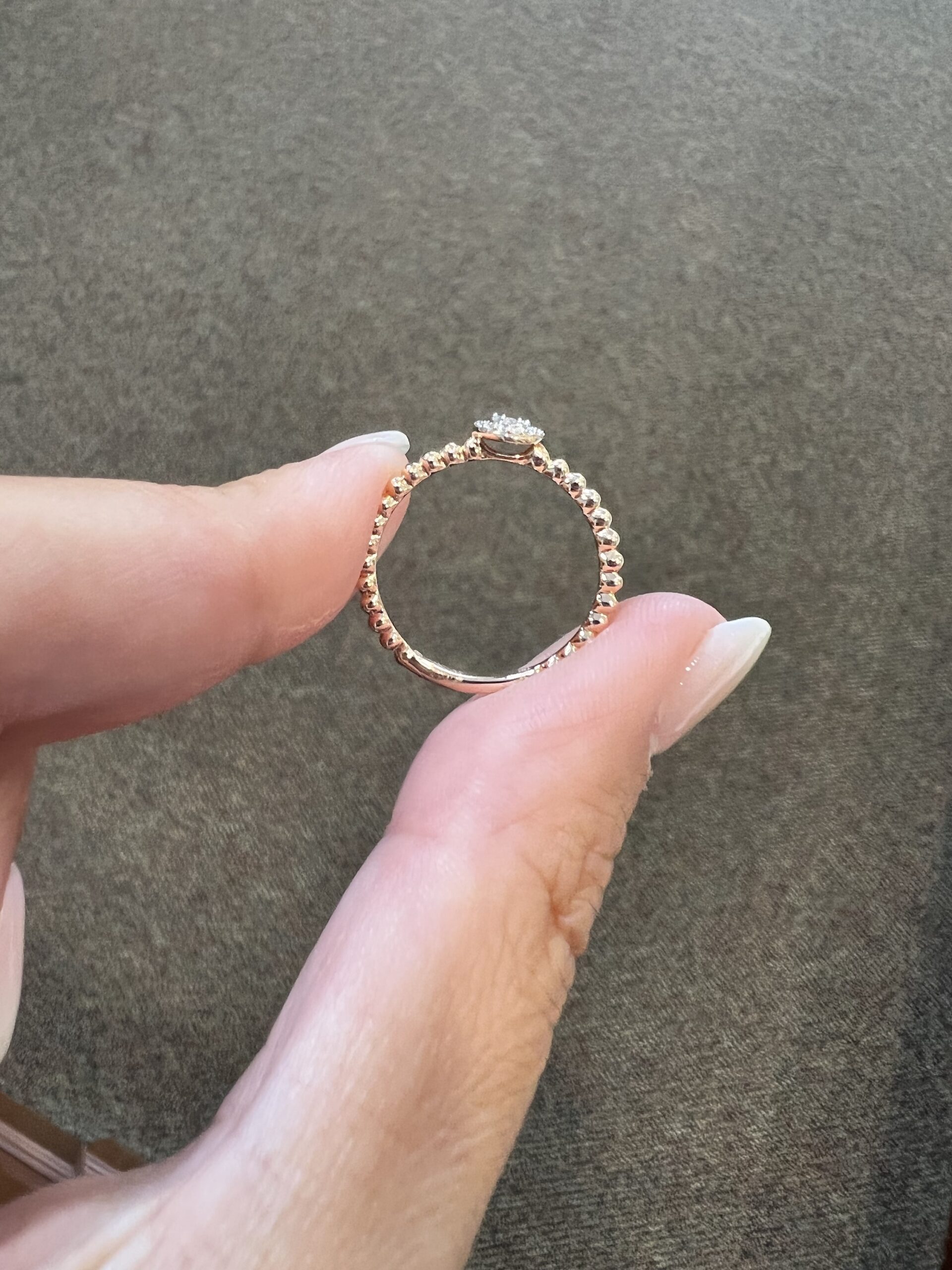 14k Rose Gold Genuine .08 Cttw Round Diamond Cluster Ring - Image 11