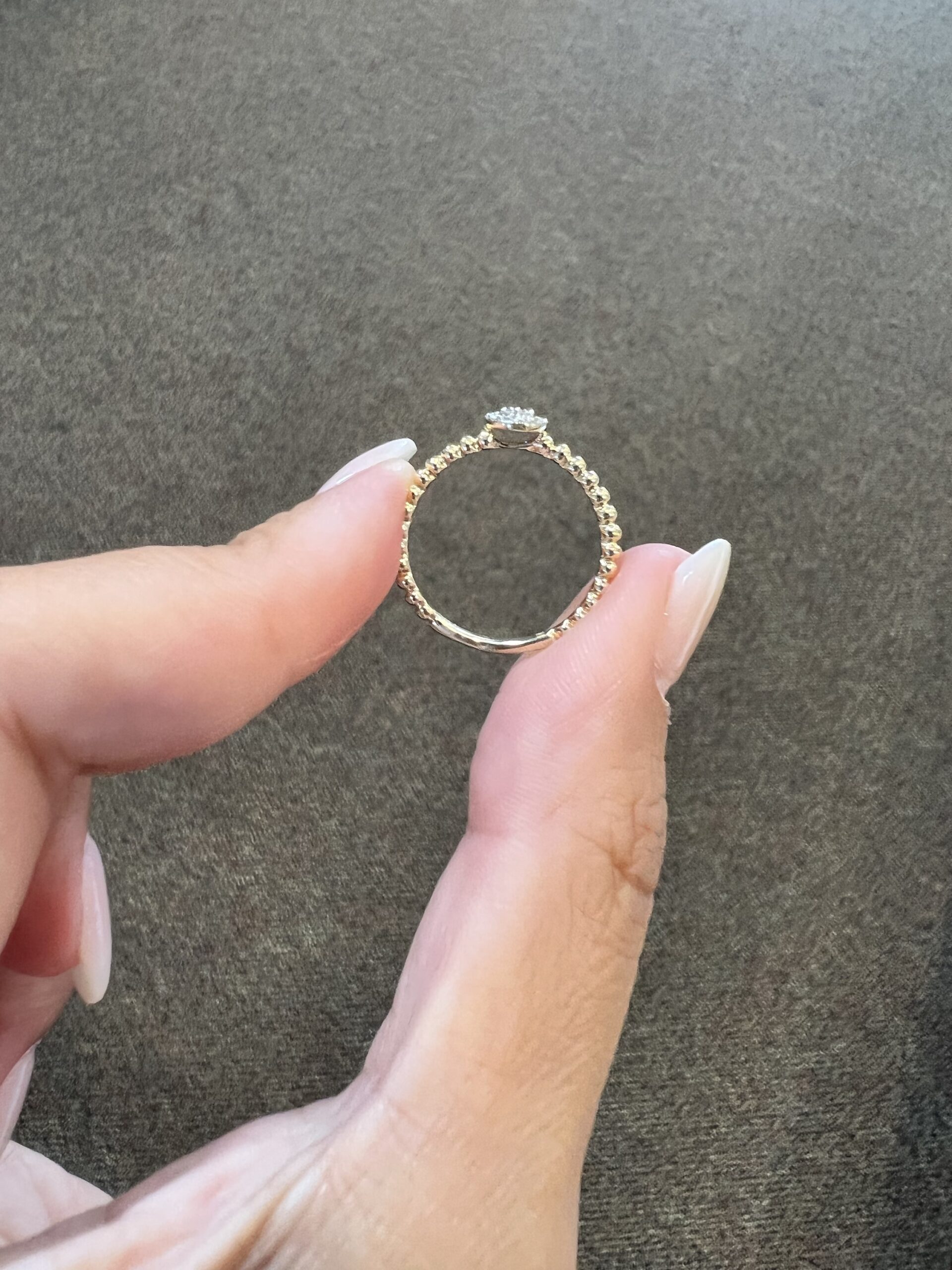 14k Yellow & White Gold Genuine .10 Cttw Diamond Pear Shaped Cluster Ring - Image 8