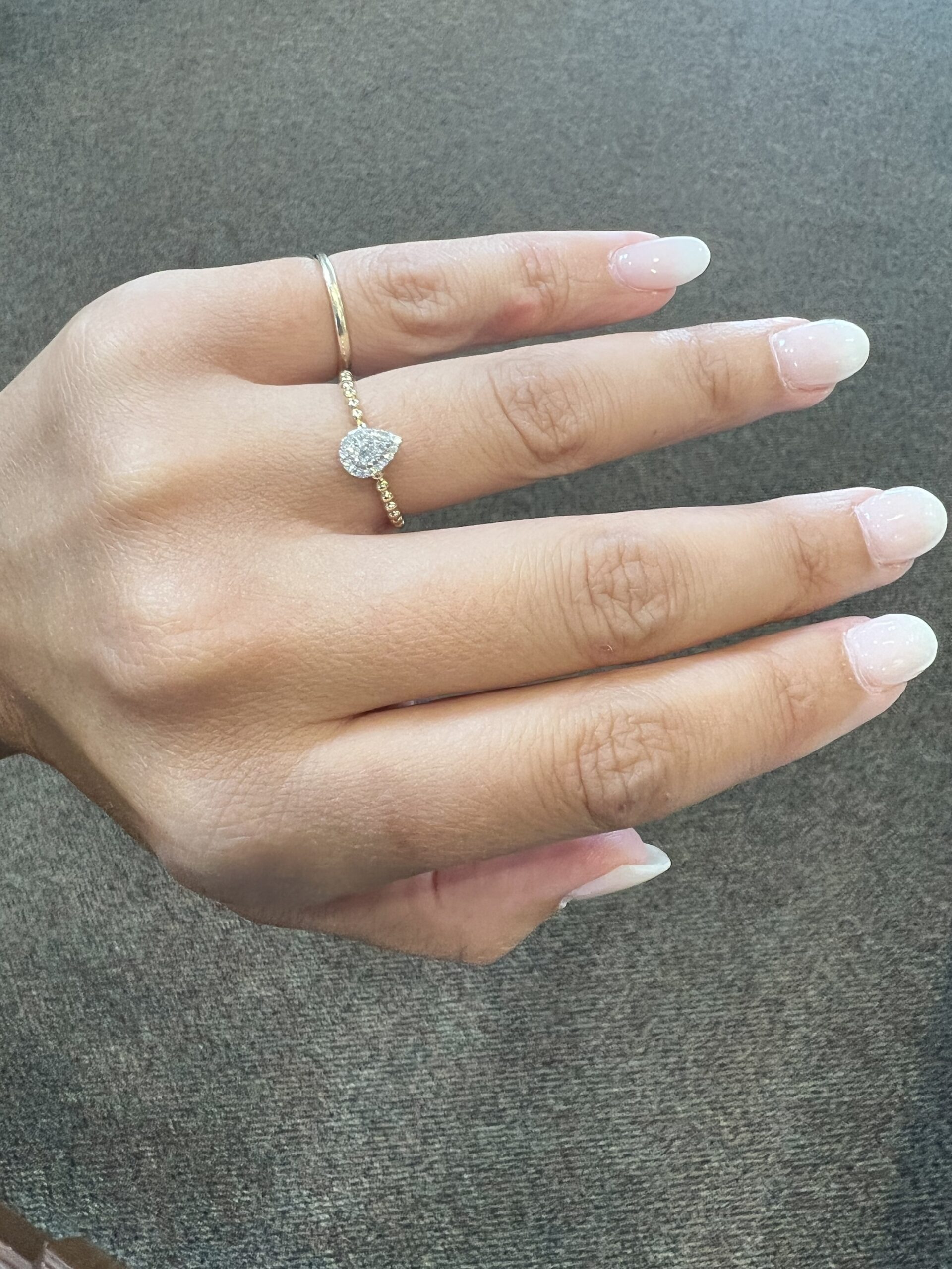 14k Yellow & White Gold Genuine .10 Cttw Diamond Pear Shaped Cluster Ring - Image 13