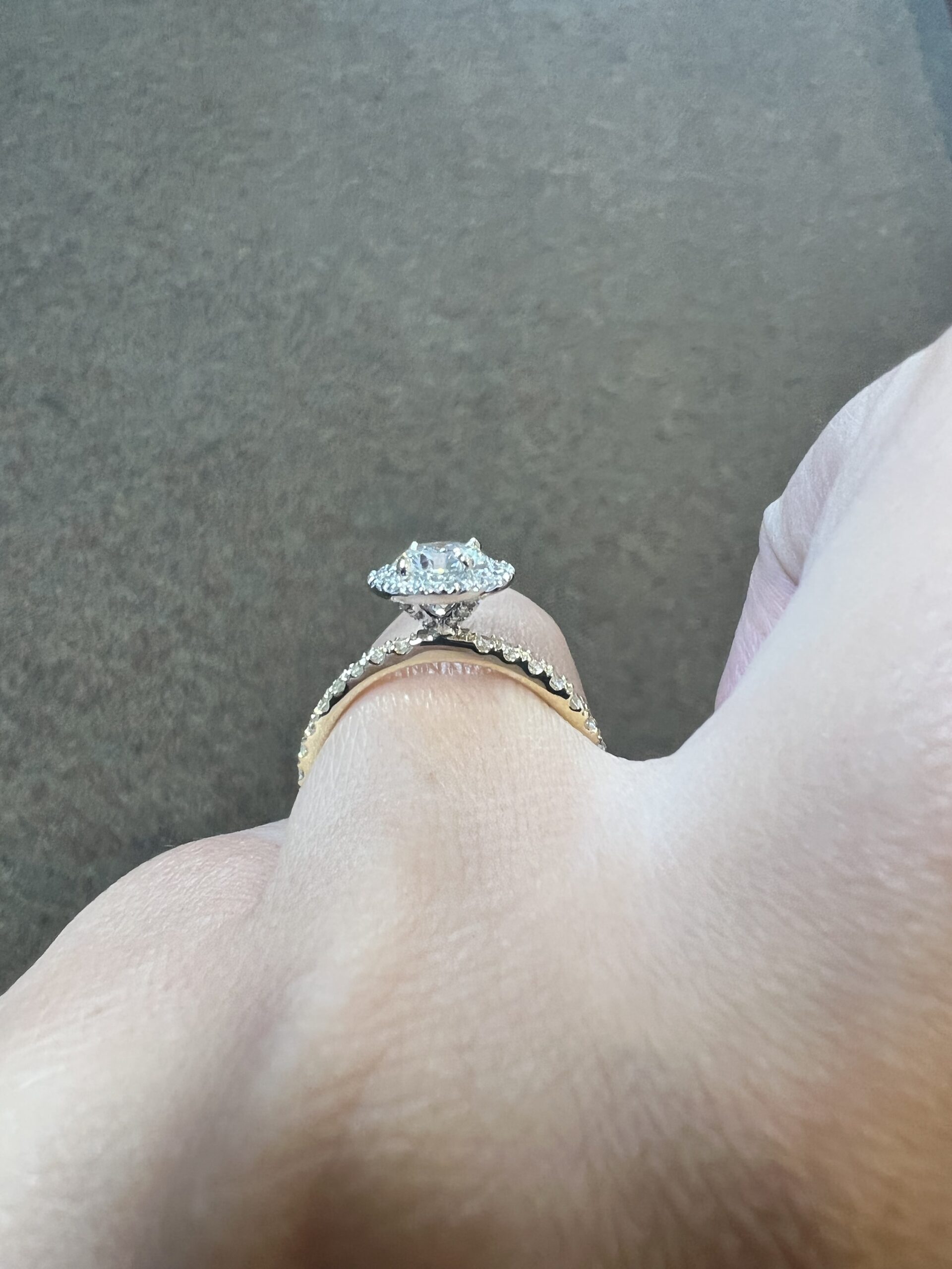 Custom Made 18k Yellow Gold & Platinum Genuine GIA Certified .80 Carat Round Brilliant Cut Diamond Halo Ring - Image 19