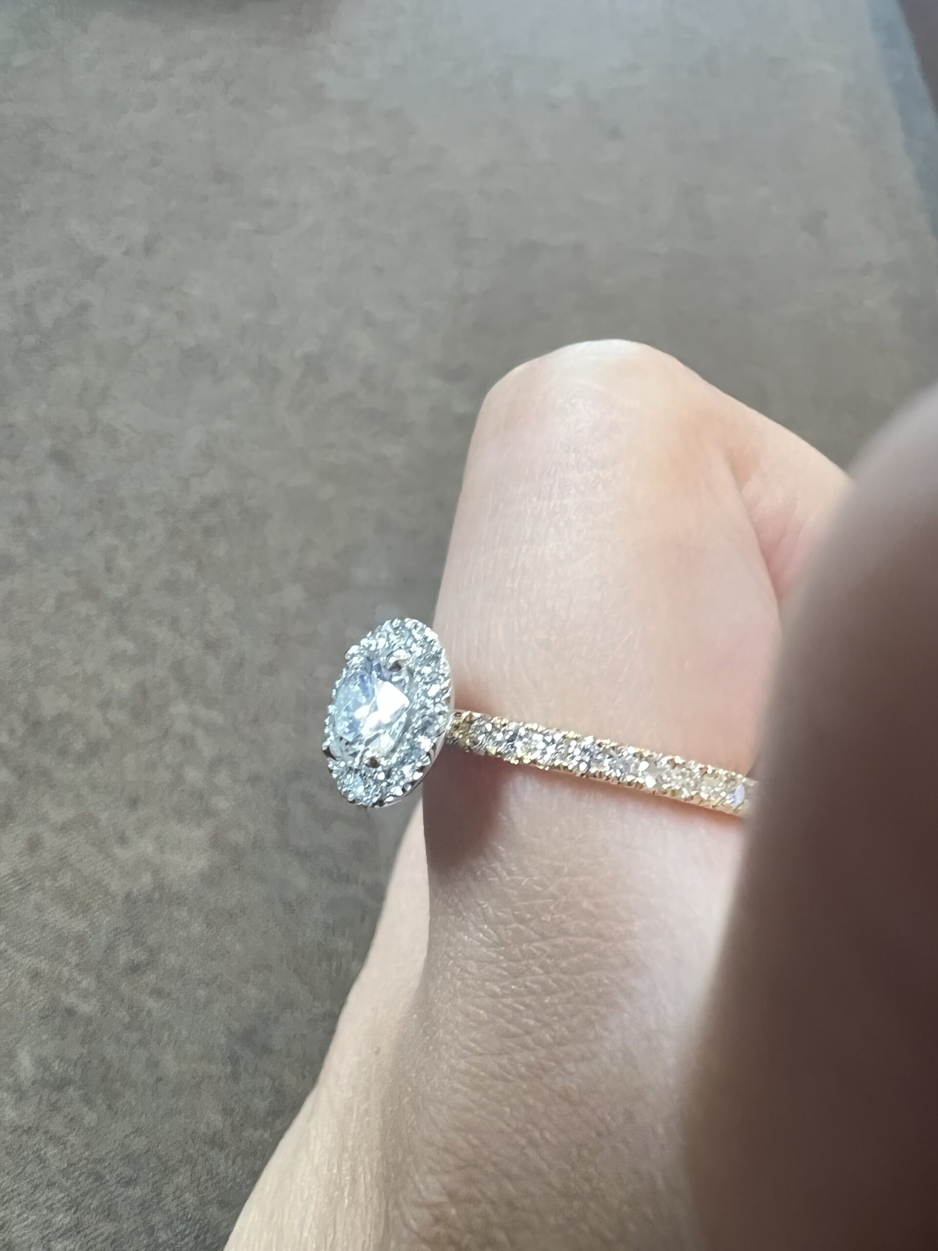 Custom Made 18k Yellow Gold & Platinum Genuine GIA Certified .80 Carat Round Brilliant Cut Diamond Halo Ring - Image 21