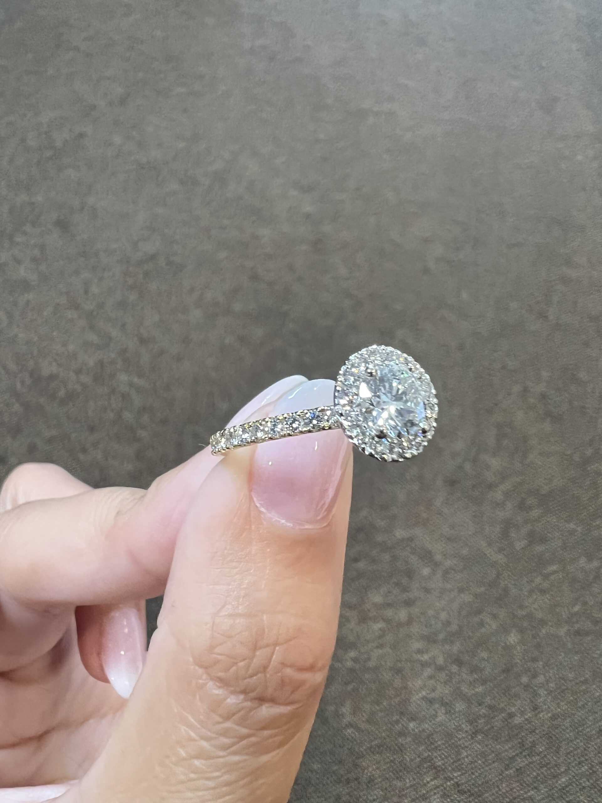 Custom Made 18k Yellow Gold & Platinum Genuine GIA Certified .80 Carat Round Brilliant Cut Diamond Halo Ring - Image 25