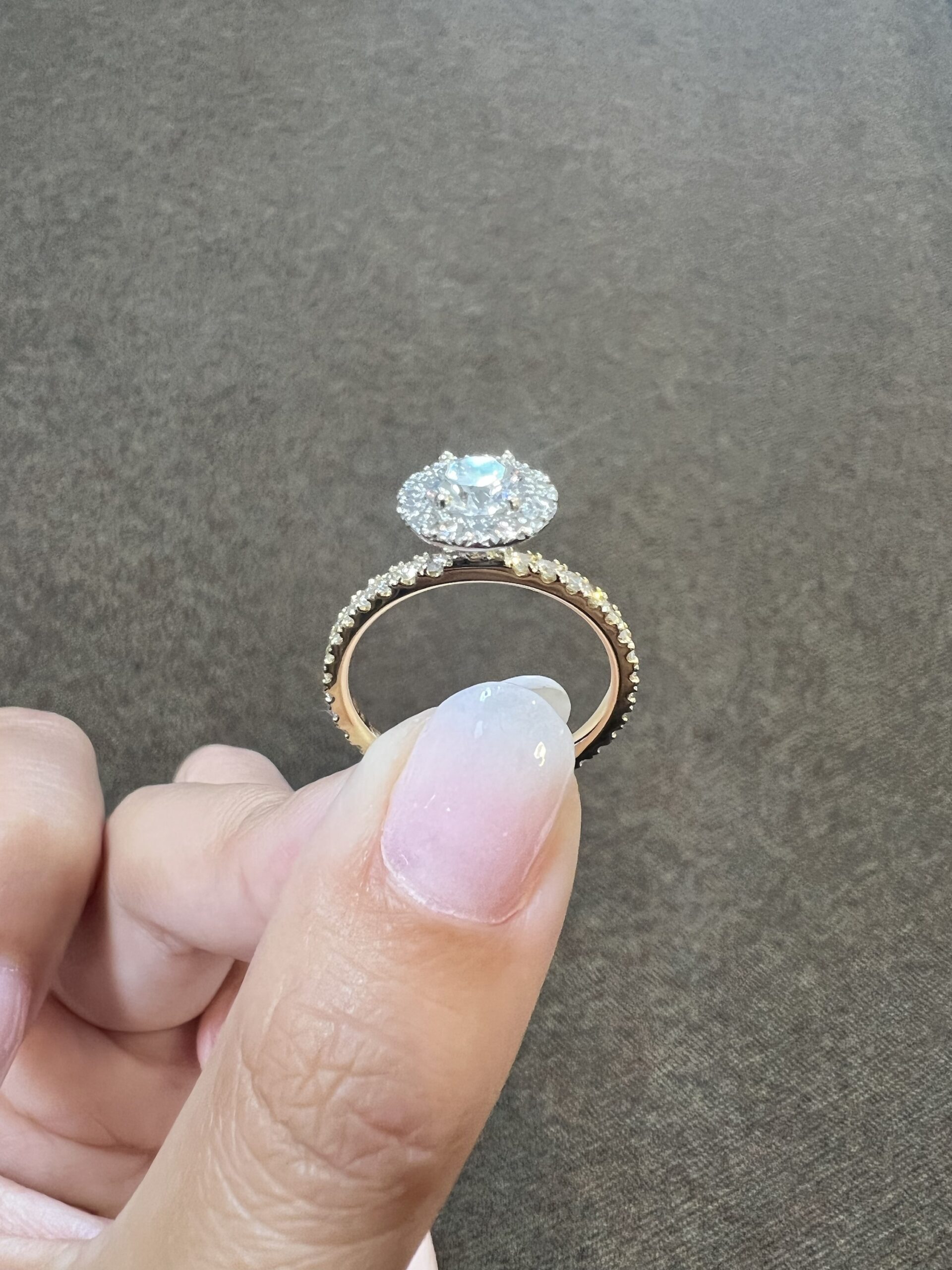 Custom Made 18k Yellow Gold & Platinum Genuine GIA Certified .80 Carat Round Brilliant Cut Diamond Halo Ring - Image 27