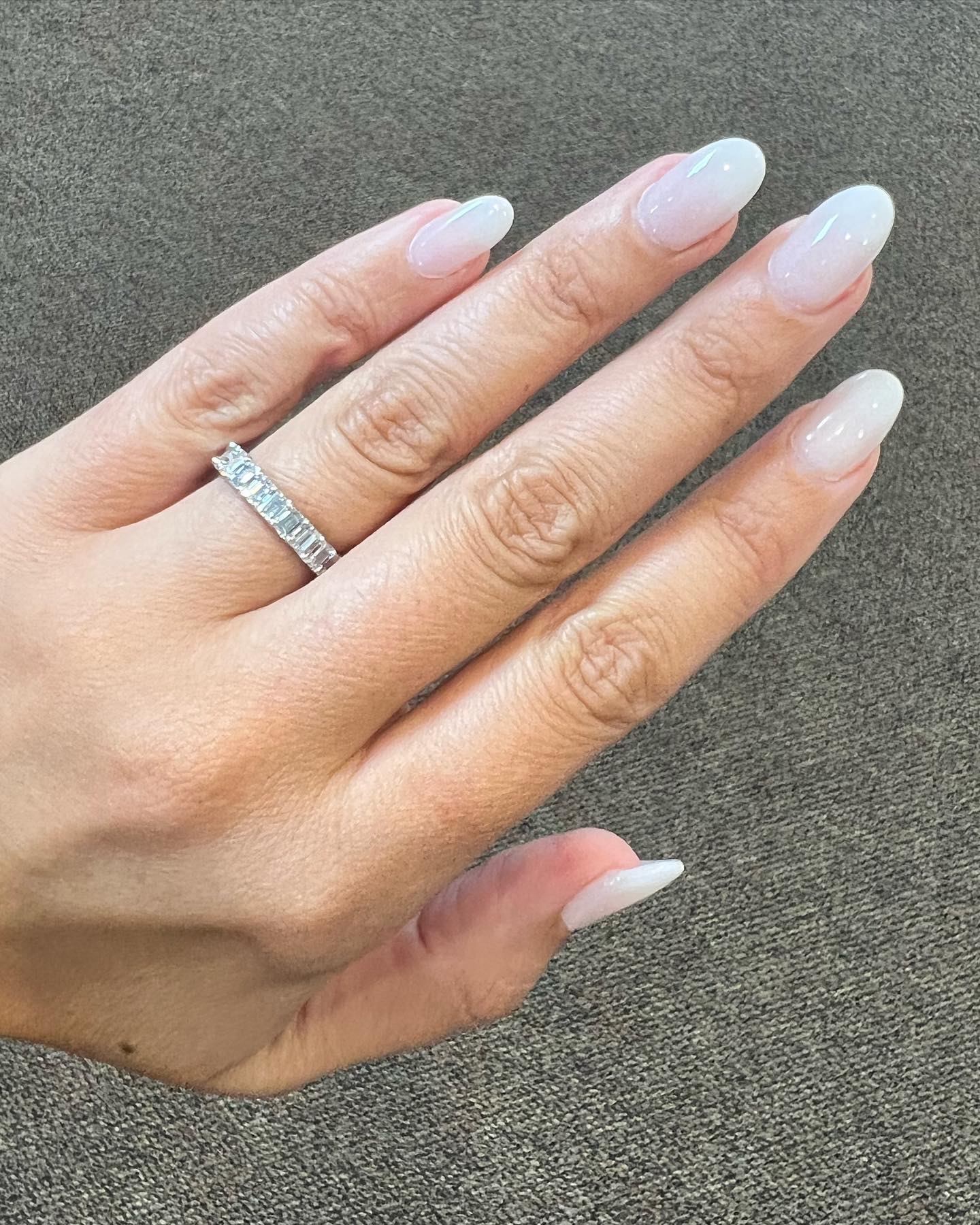 Platinum 24 Stone Genuine 3.50 Carat Emerald Cut Diamond Eternity Band - Image 20