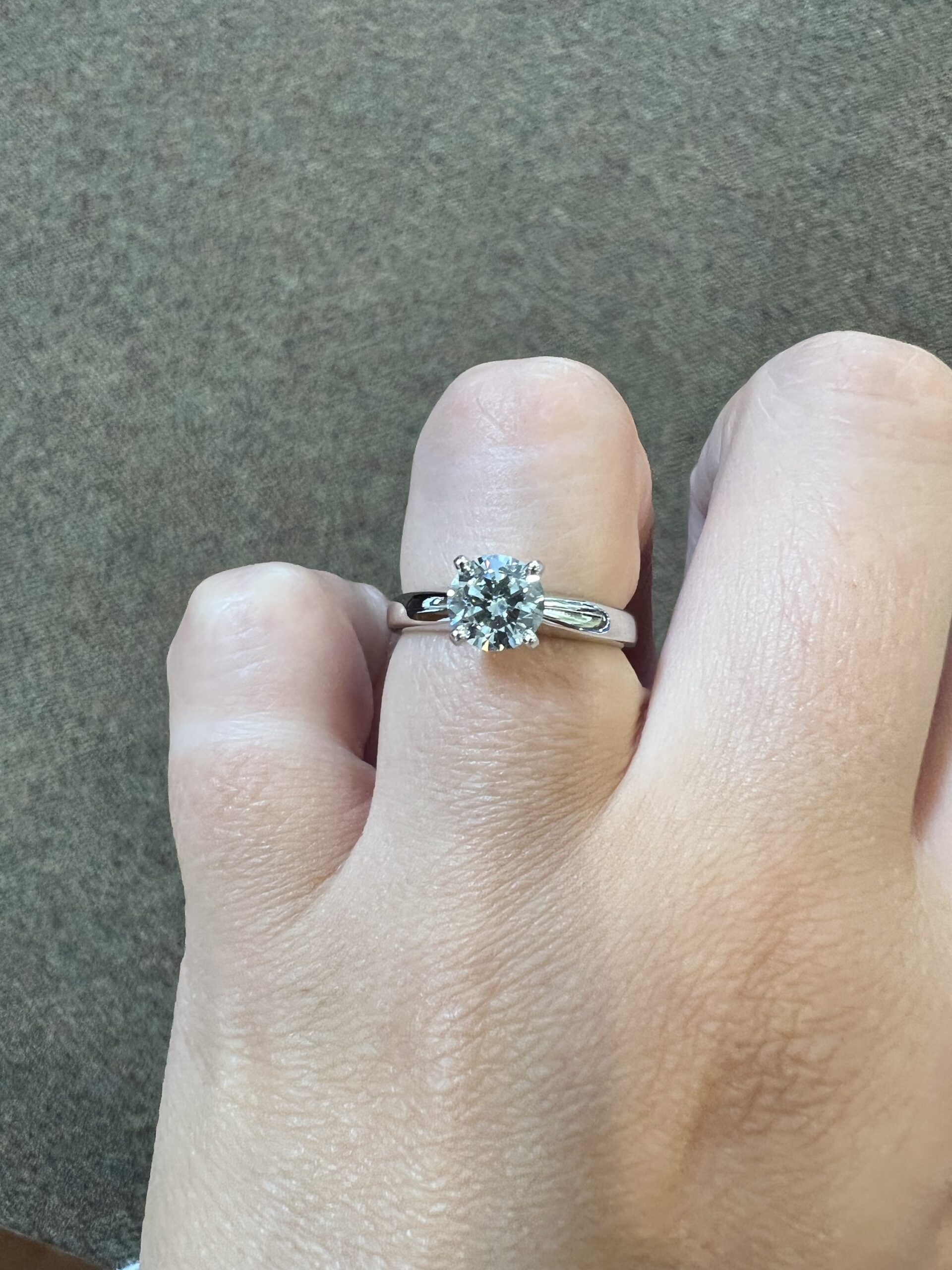 Platinum Genuine .89 Carat Round Brilliant Cut Diamond Solitaire - Image 14