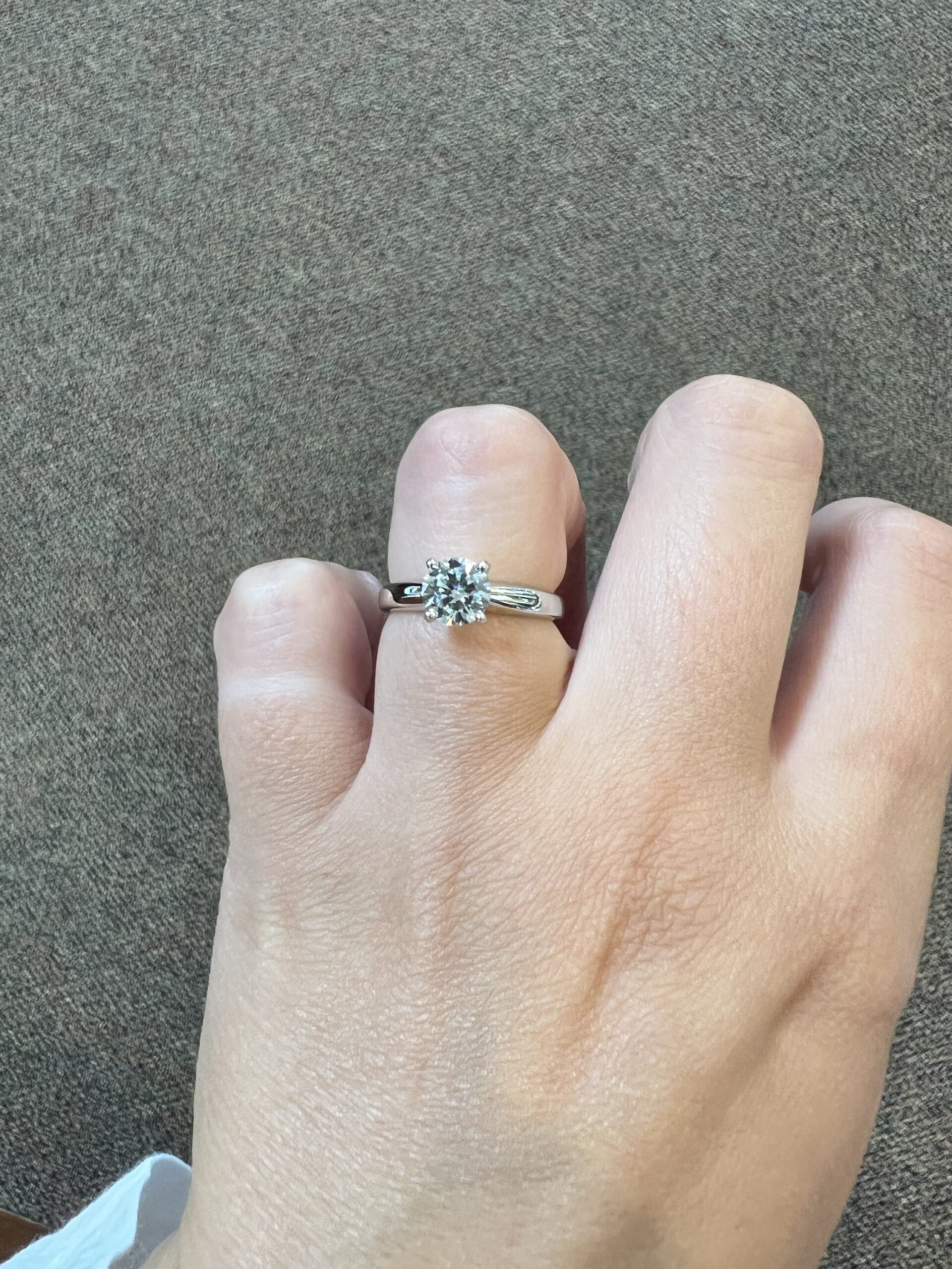 Platinum Genuine .89 Carat Round Brilliant Cut Diamond Solitaire - Image 15