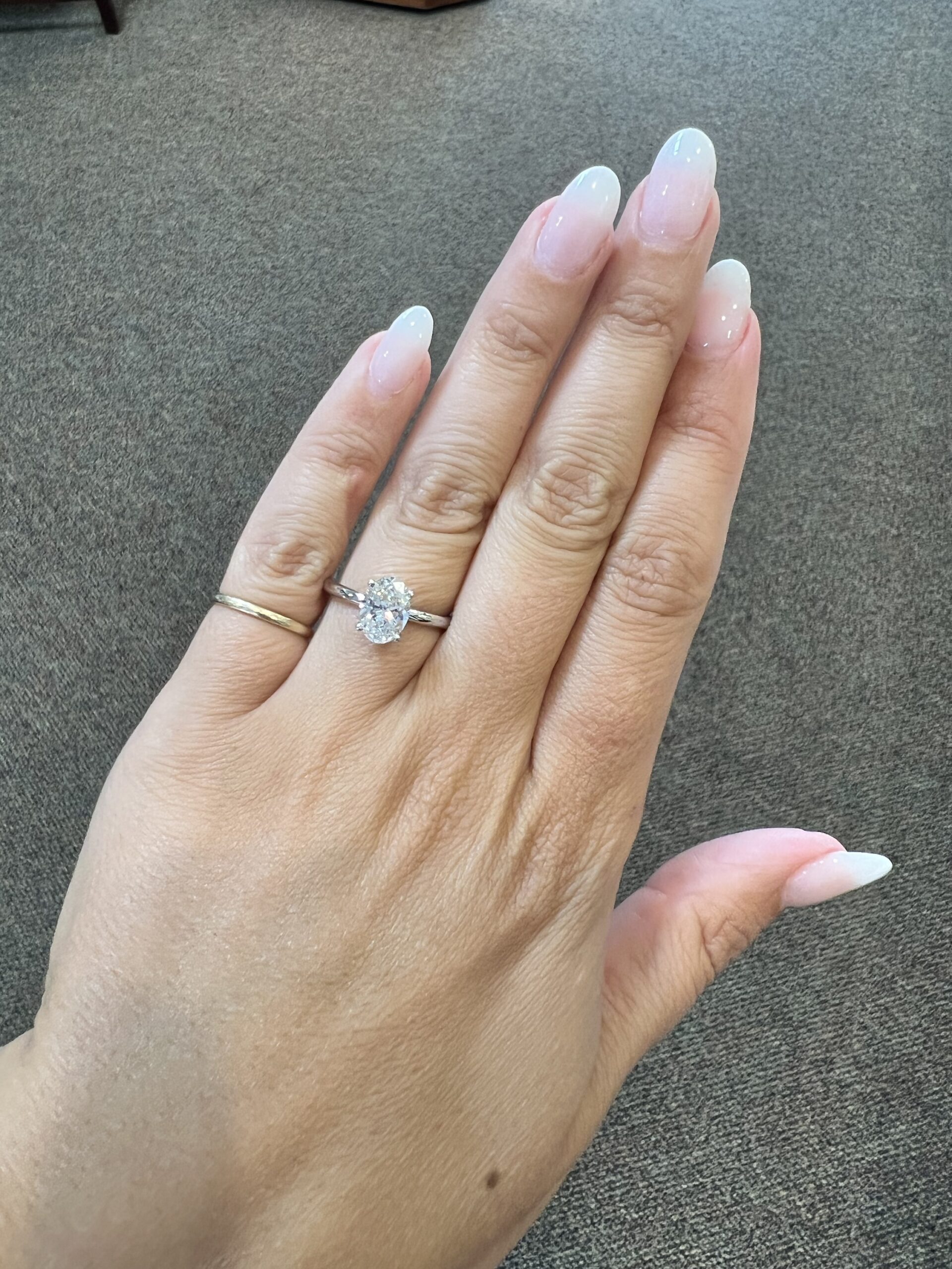 Platinum Genuine Natural GIA Certified 1.70 Carat Oval Brilliant Cut Diamond Solitaire - Image 14