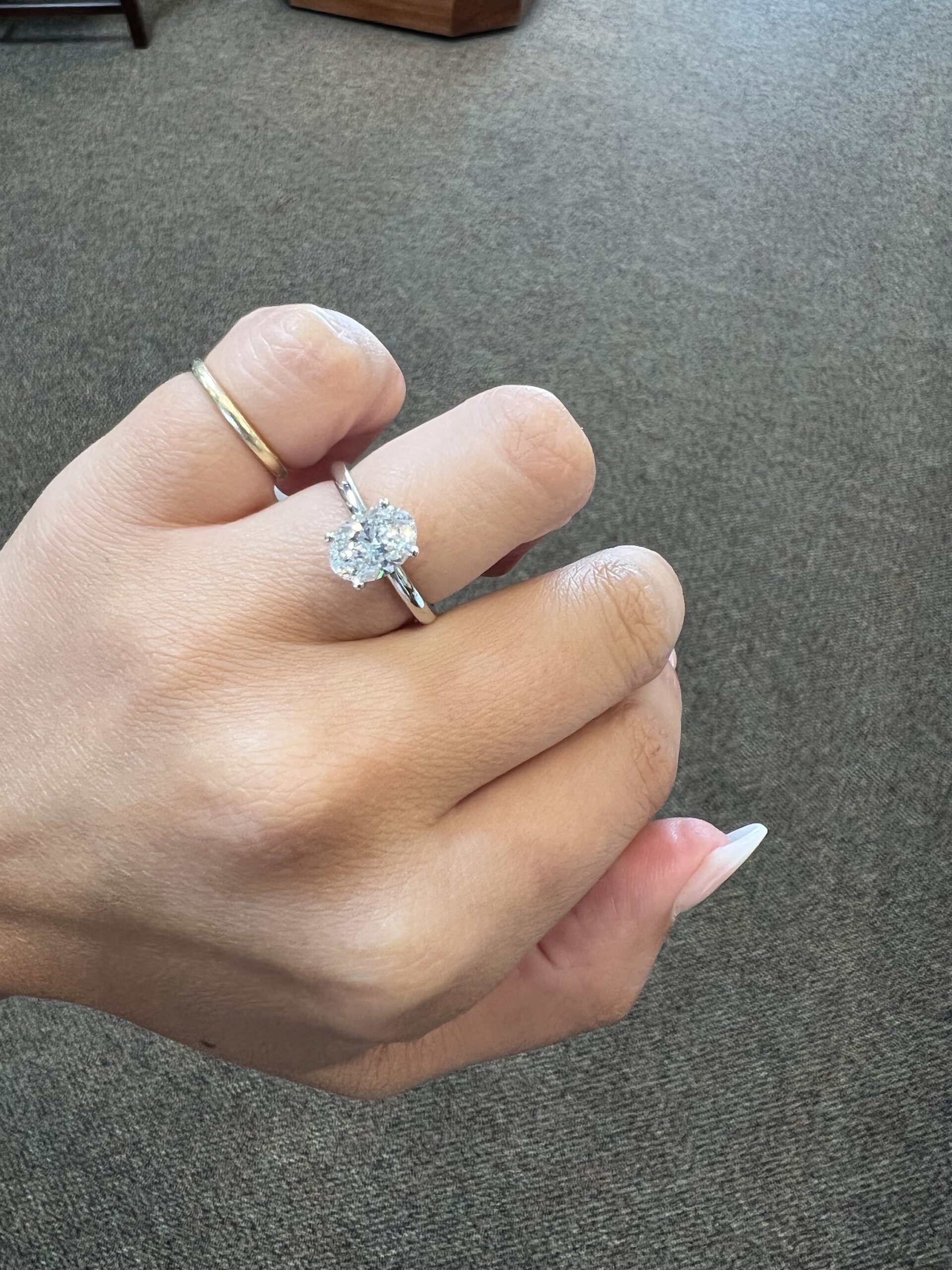 Platinum Genuine Natural GIA Certified 1.70 Carat Oval Brilliant Cut Diamond Solitaire - Image 11