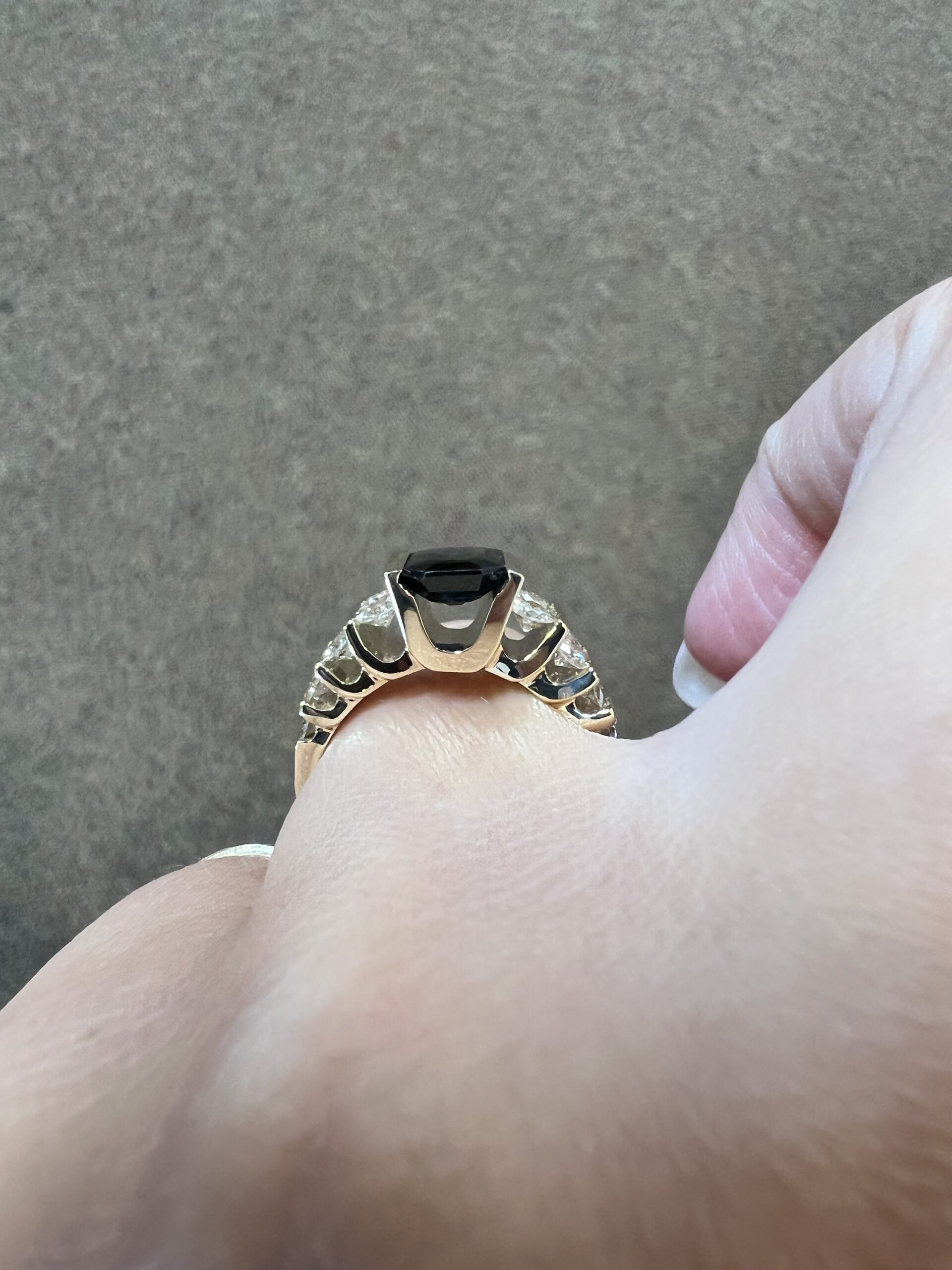 14k Yellow Gold 1 3/4 Carat Genuine Green Blue Sapphire & Diamond Ring - Image 16