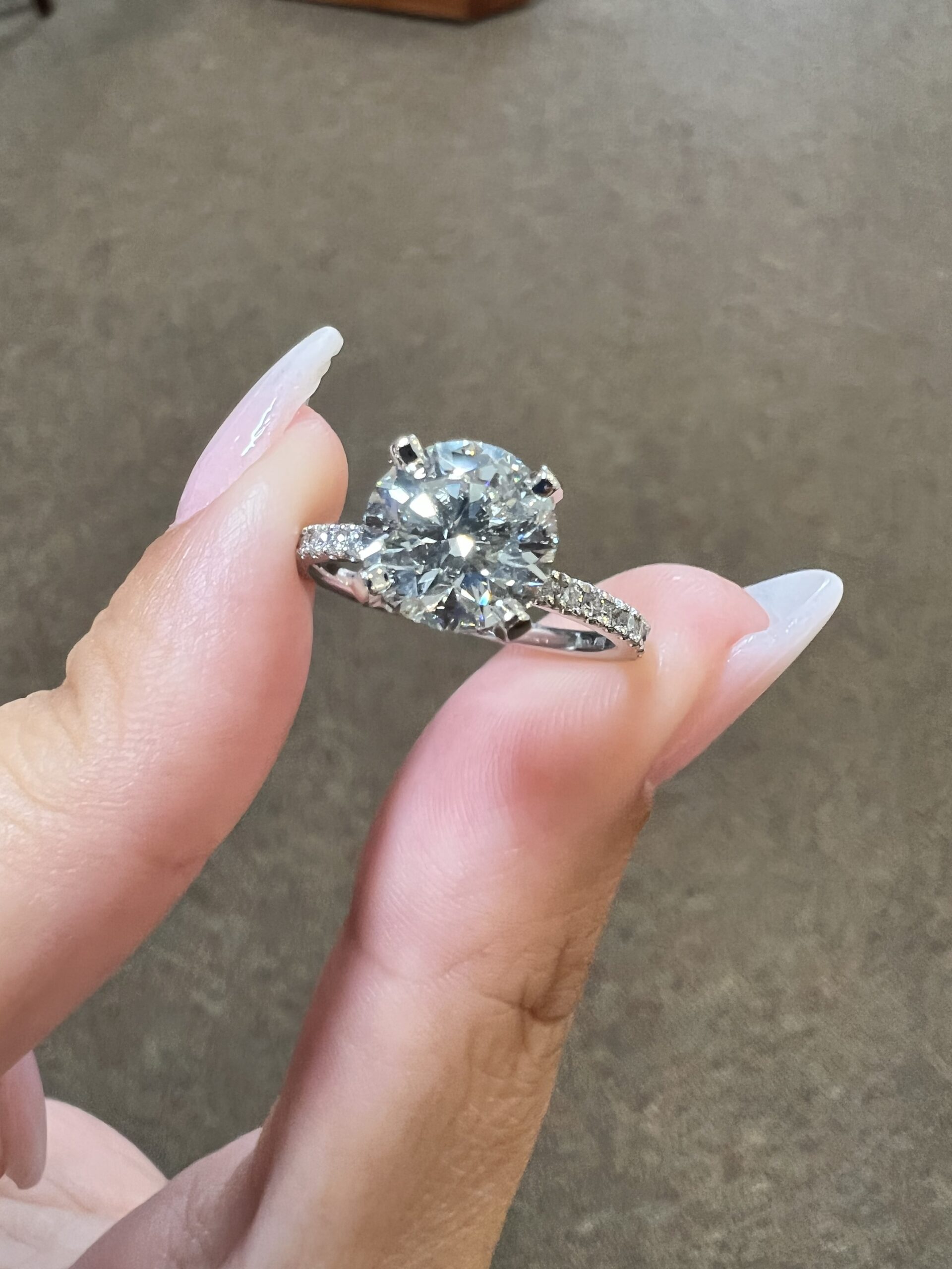 Platinum 2.00 Carat Genuine Natural Round Brilliant Cut Diamond Solitaire