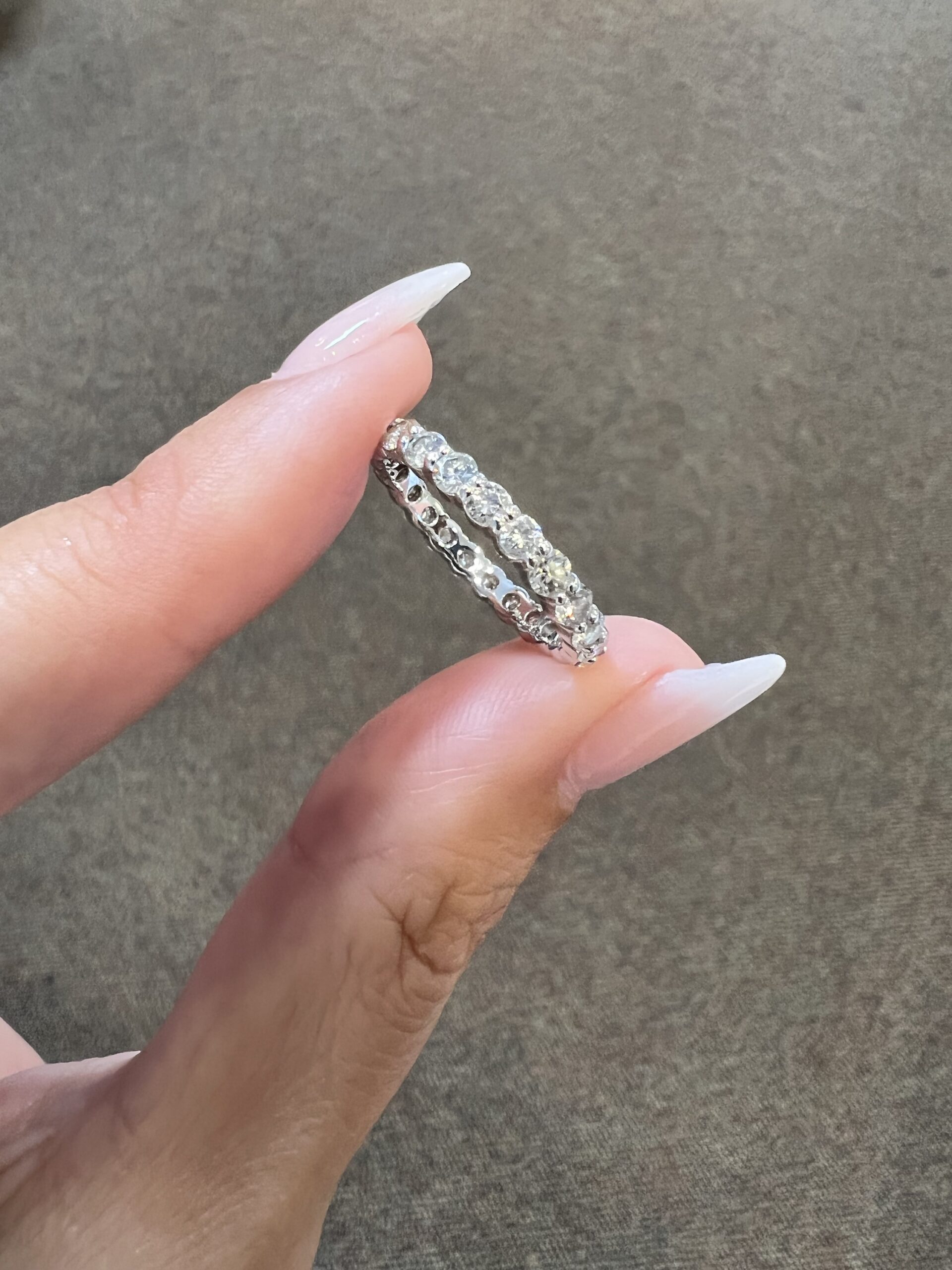 14k White Gold 23 Stone Genuine Natural 1.56 Cttw Round Brilliant Cut Diamond Eternity Band - Image 26