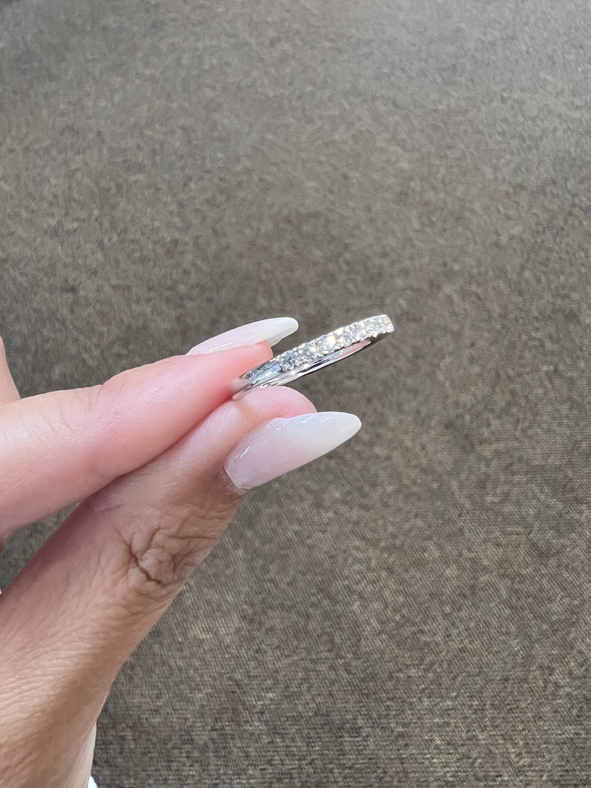 14k White Gold Genuine 1/3 Cttw Round Brilliant Cut Diamond Low-Profile Band - Image 4