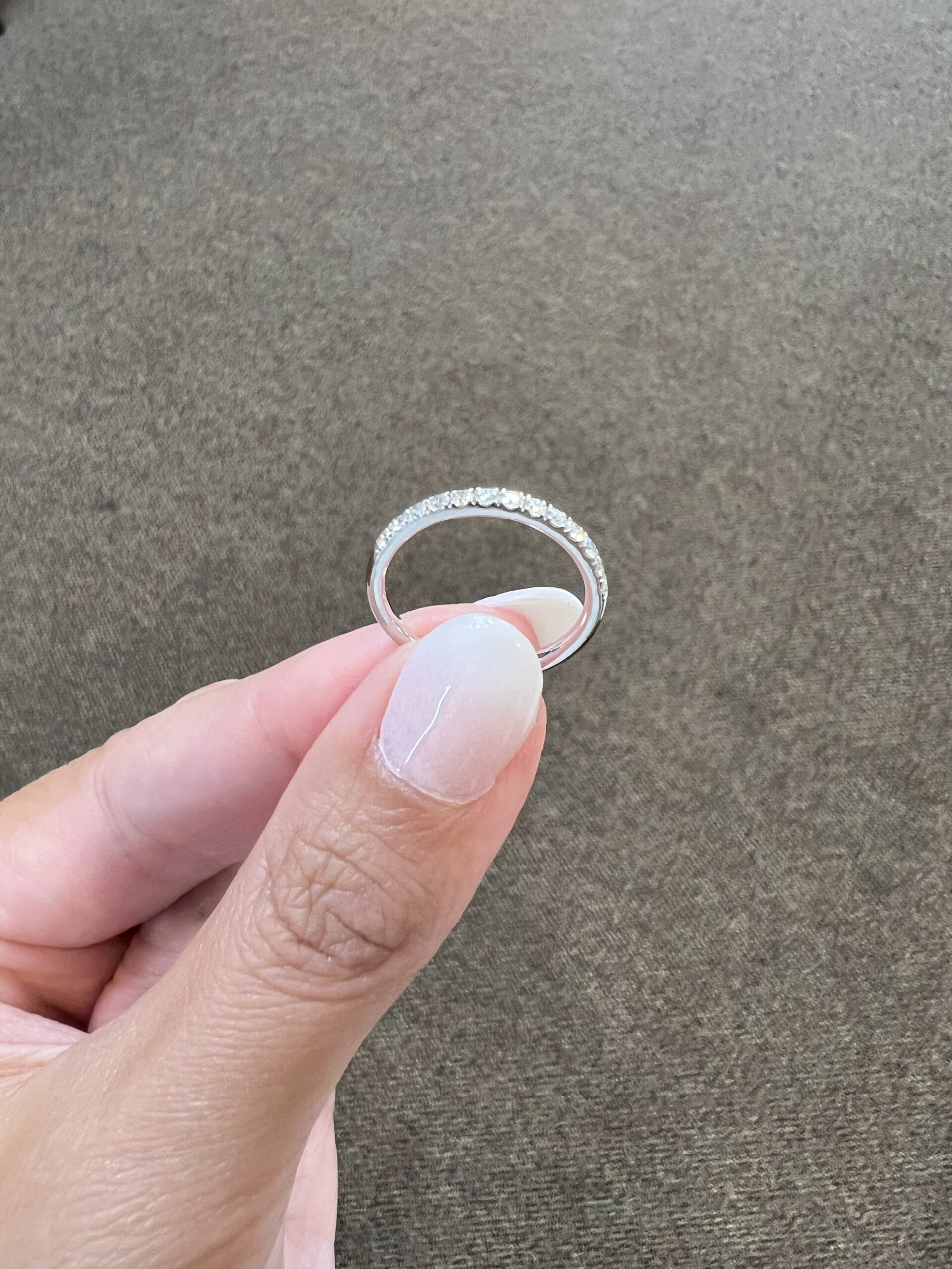 14k White Gold Genuine 1/3 Cttw Round Brilliant Cut Diamond Low-Profile Band - Image 5