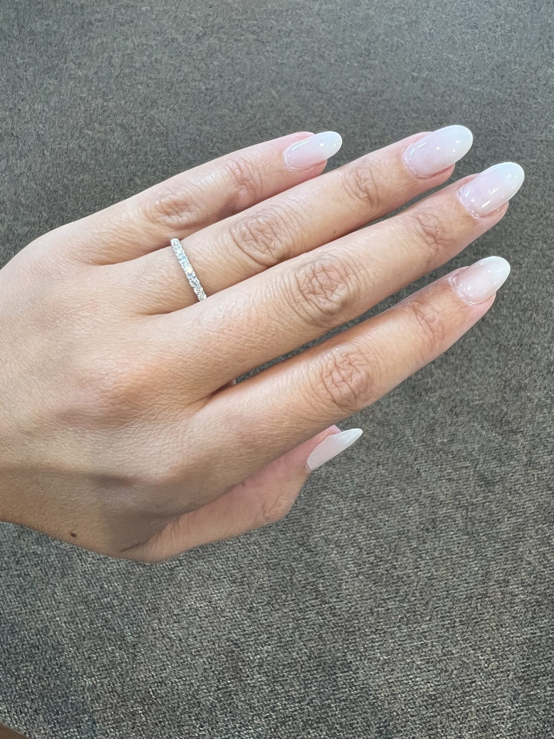 14k White Gold Genuine 1/3 Cttw Round Brilliant Cut Diamond Low-Profile Band - Image 6