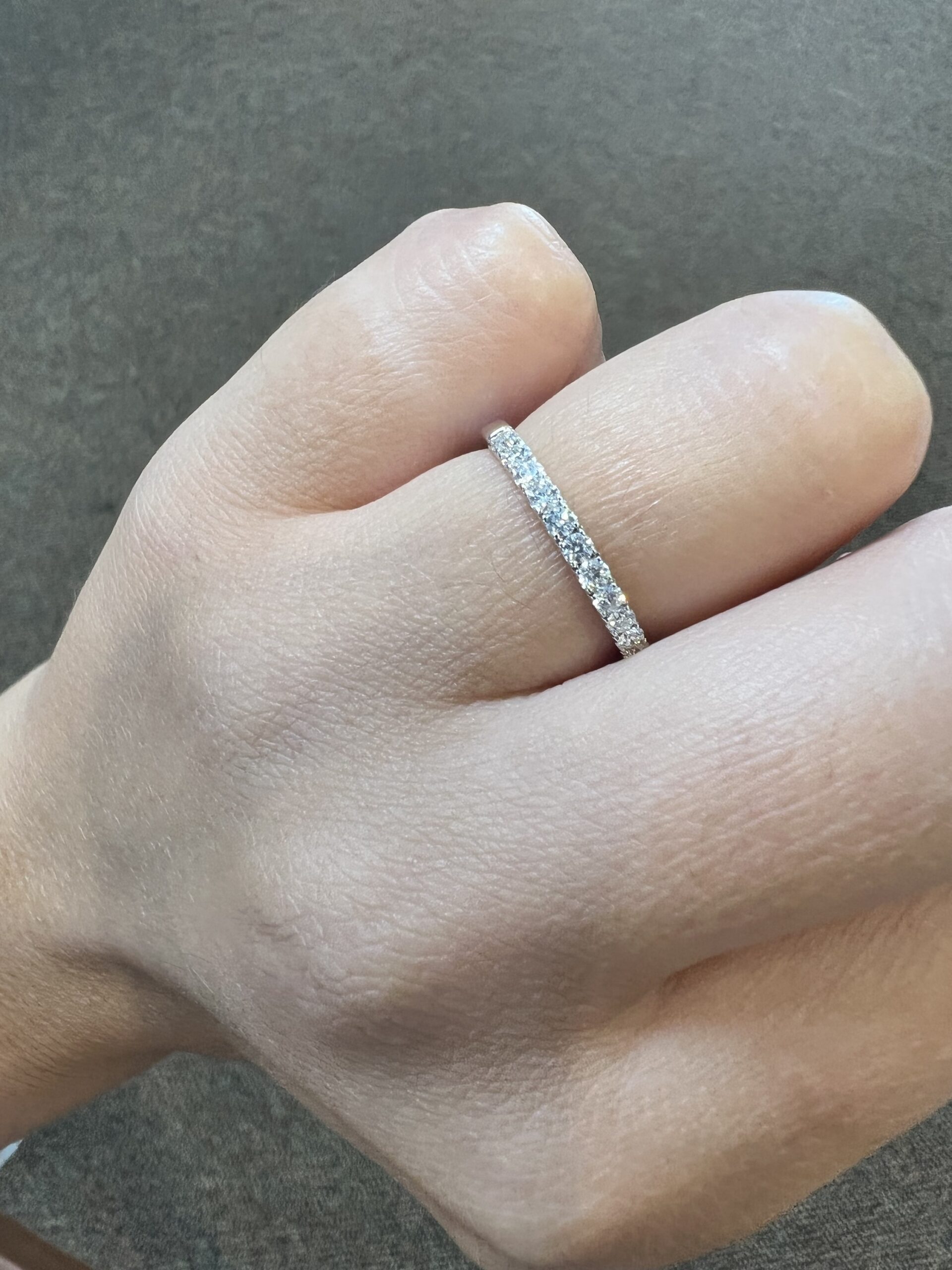 14k White Gold Genuine 1/3 Cttw Round Brilliant Cut Diamond Low-Profile Band - Image 9