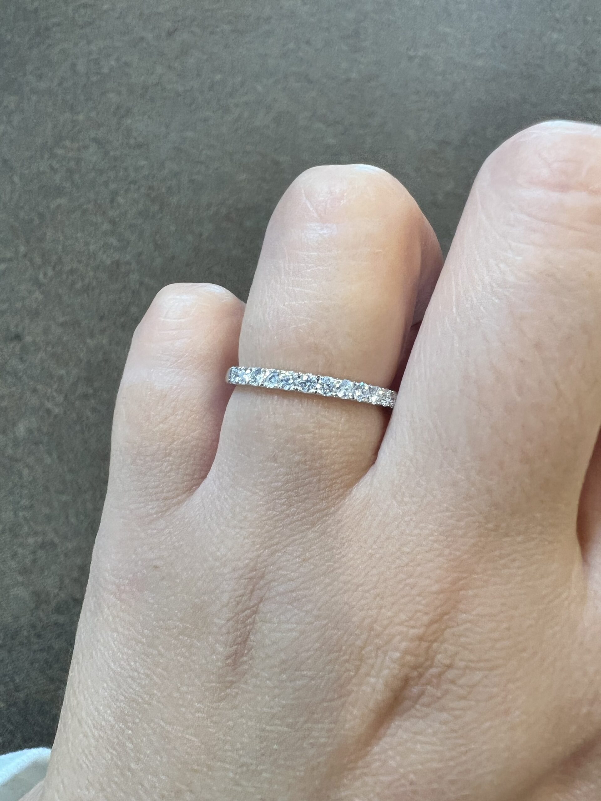 14k White Gold Genuine 1/3 Cttw Round Brilliant Cut Diamond Low-Profile Band - Image 10