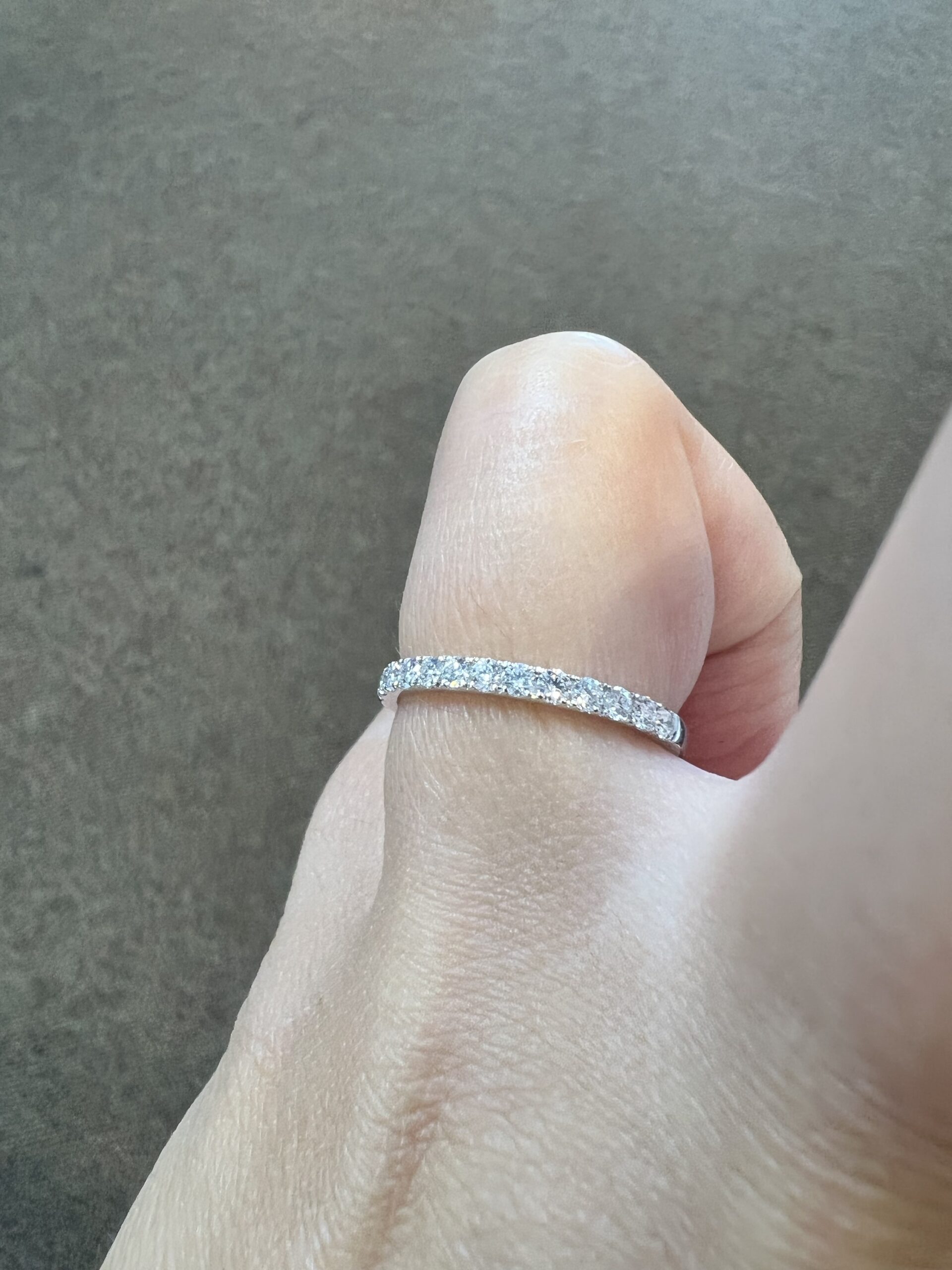 14k White Gold Genuine 1/3 Cttw Round Brilliant Cut Diamond Low-Profile Band - Image 12