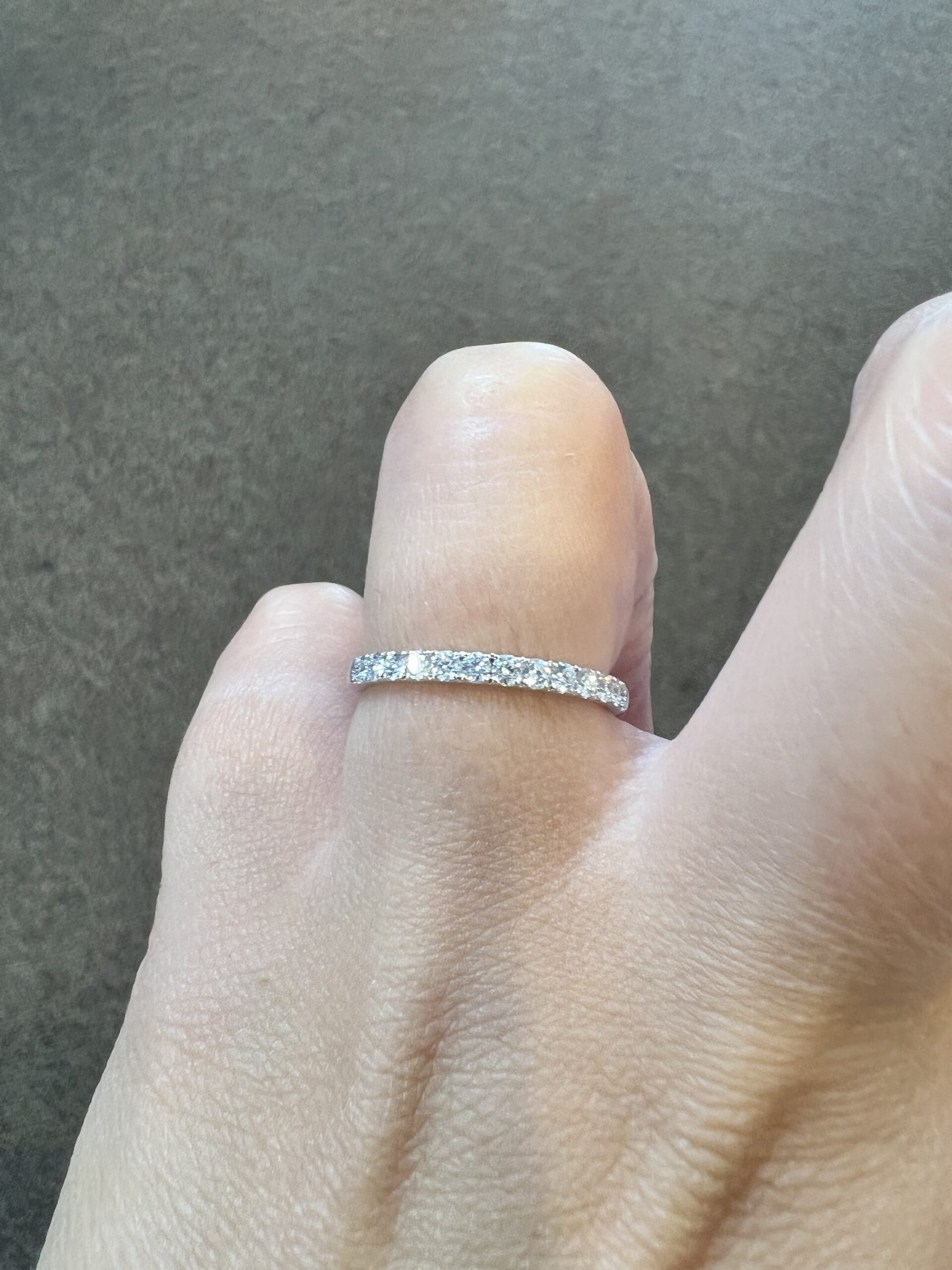 14k White Gold Genuine 1/3 Cttw Round Brilliant Cut Diamond Low-Profile Band - Image 13