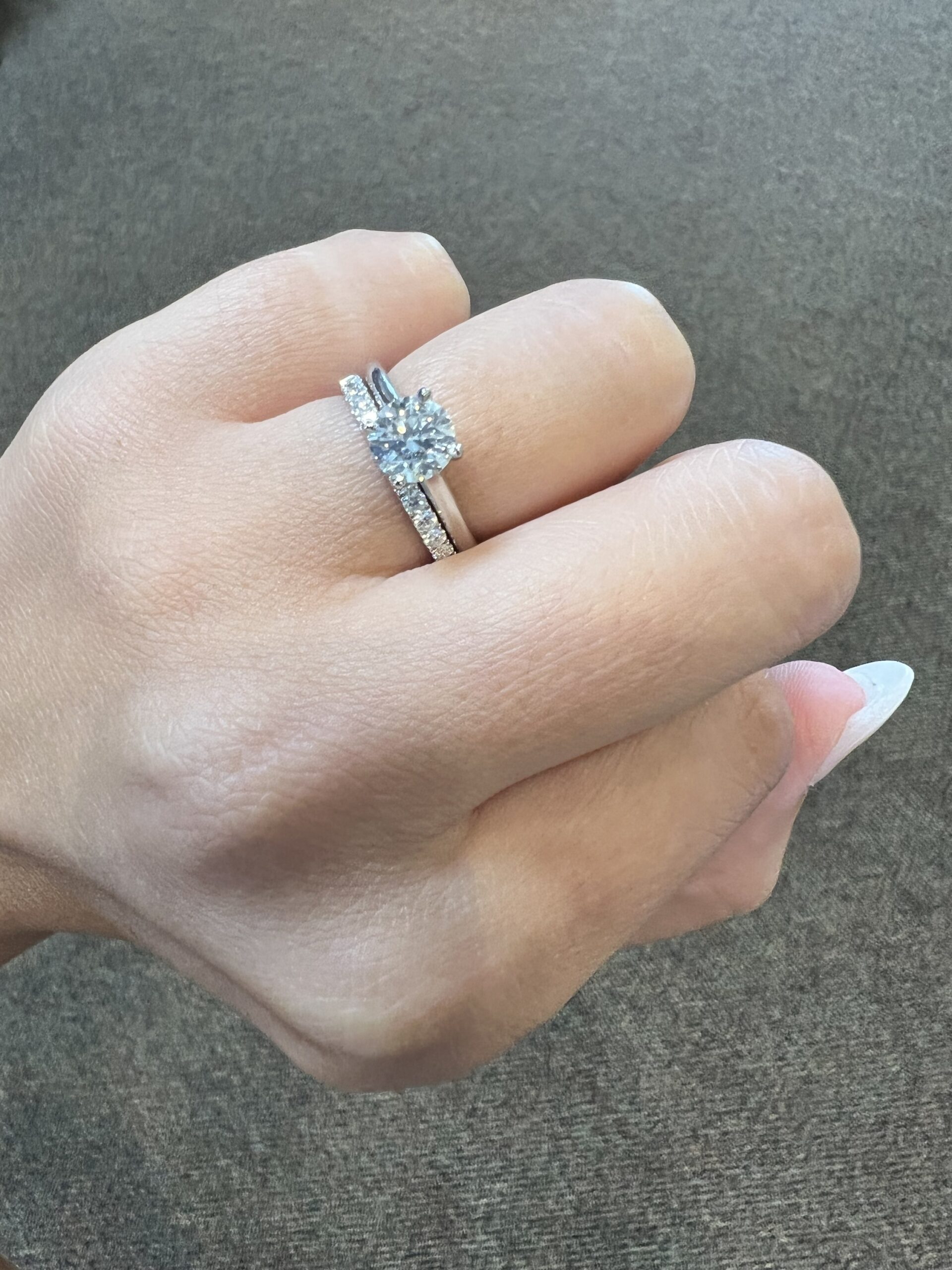 14k White Gold Genuine 1/3 Cttw Round Brilliant Cut Diamond Low-Profile Band - Image 14