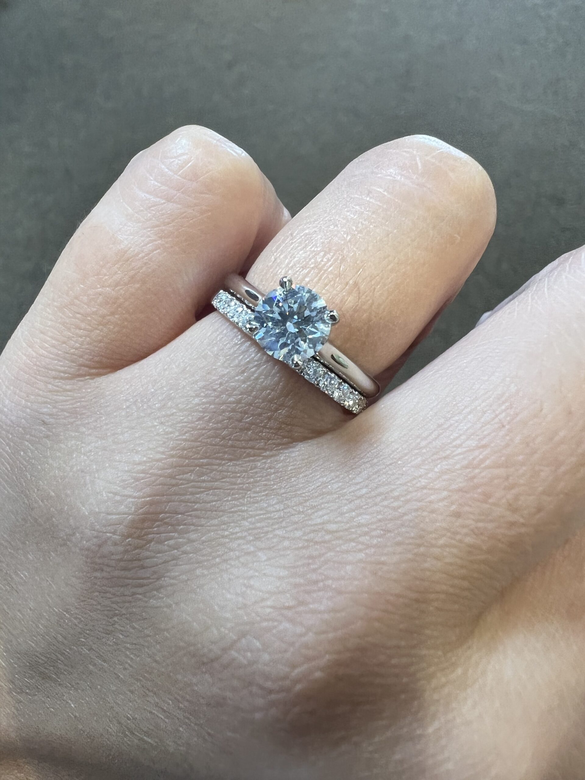 14k White Gold Genuine 1/3 Cttw Round Brilliant Cut Diamond Low-Profile Band - Image 15