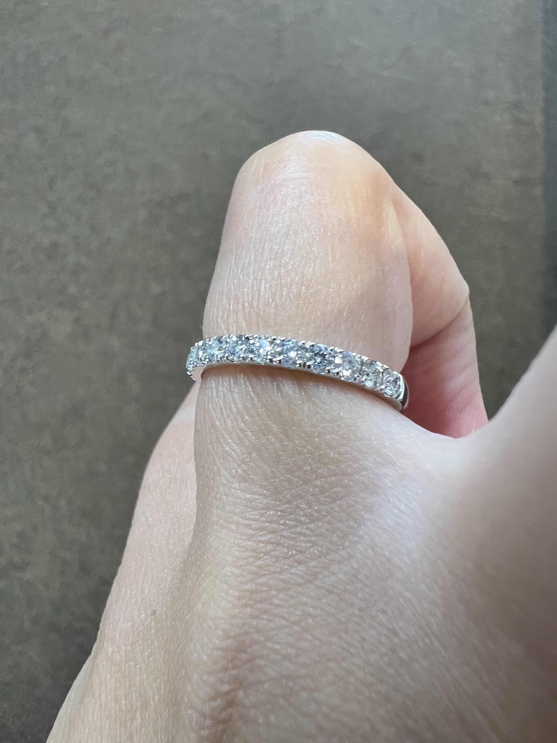 14k White Gold 13 Stone Genuine 1/2 Cttw Round Brilliant Cut Diamond Low-Profile Band - Image 14