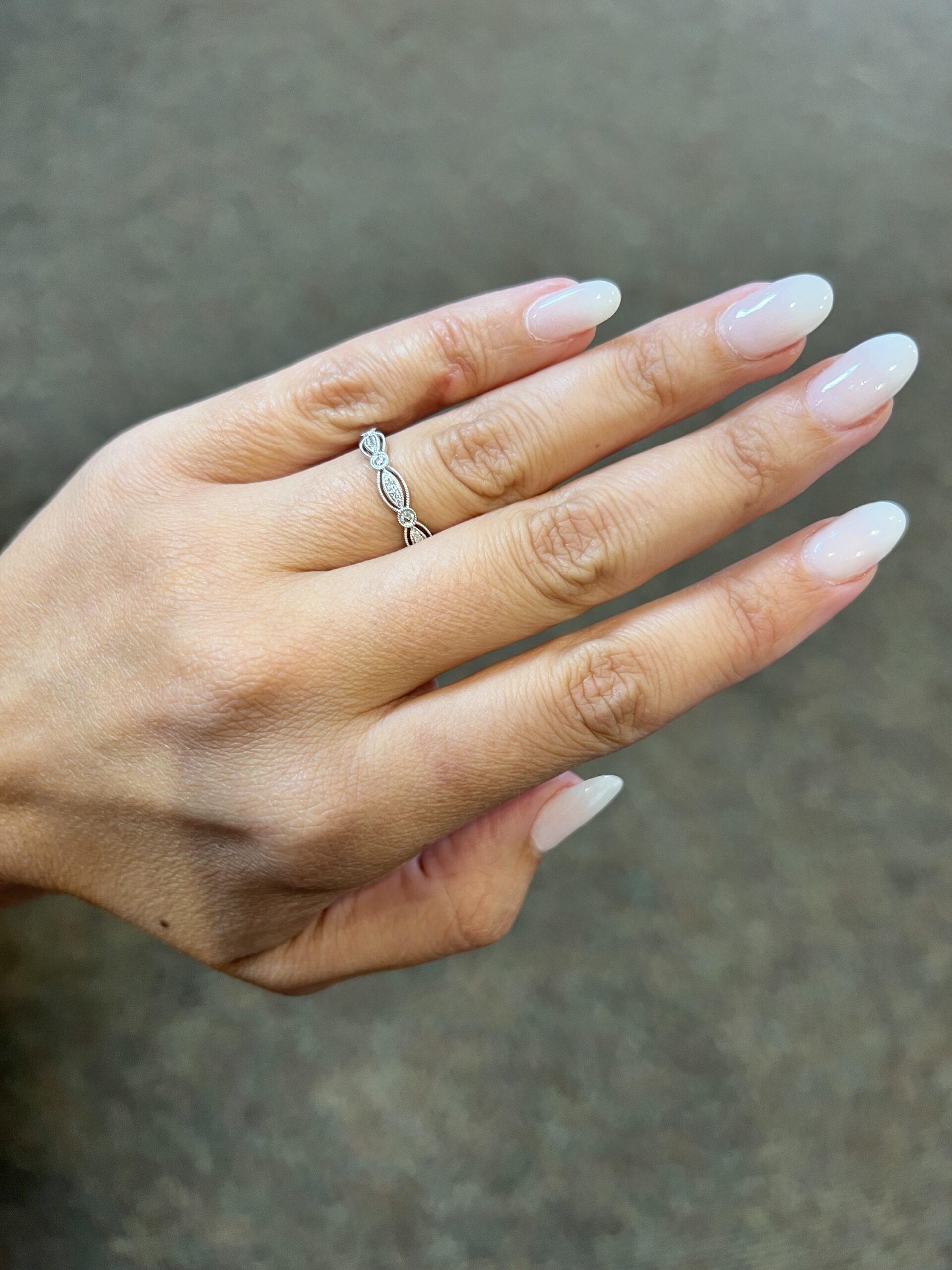 14k White Gold .34 Cttw Genuine Round Brilliant Cut Diamond Openwork Band - Image 13