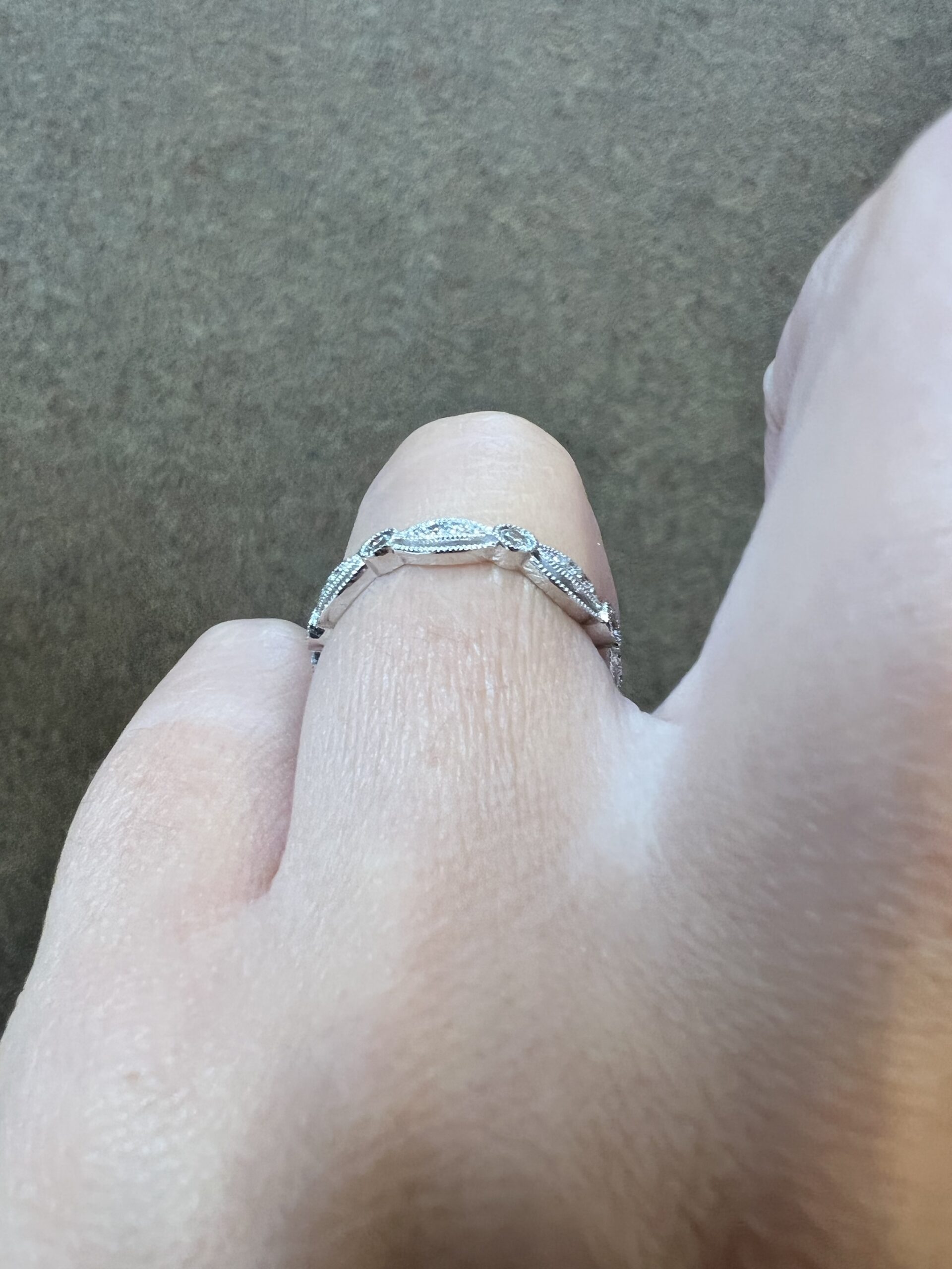 14k White Gold .34 Cttw Genuine Round Brilliant Cut Diamond Openwork Band - Image 21