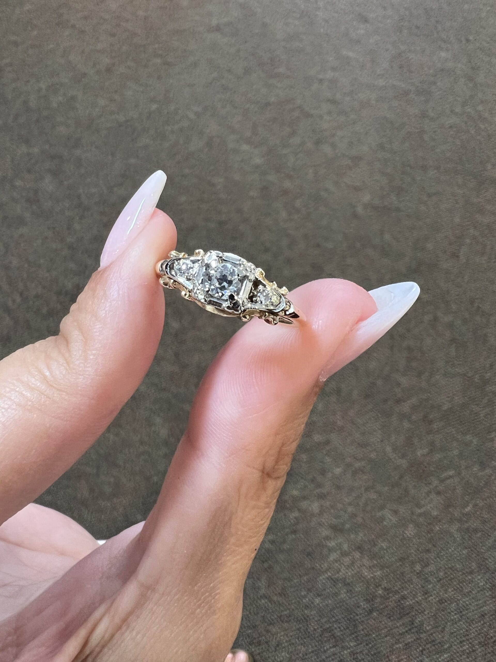 Vintage 14k 2tone .20 Cttw Diamond Ring - Image 4